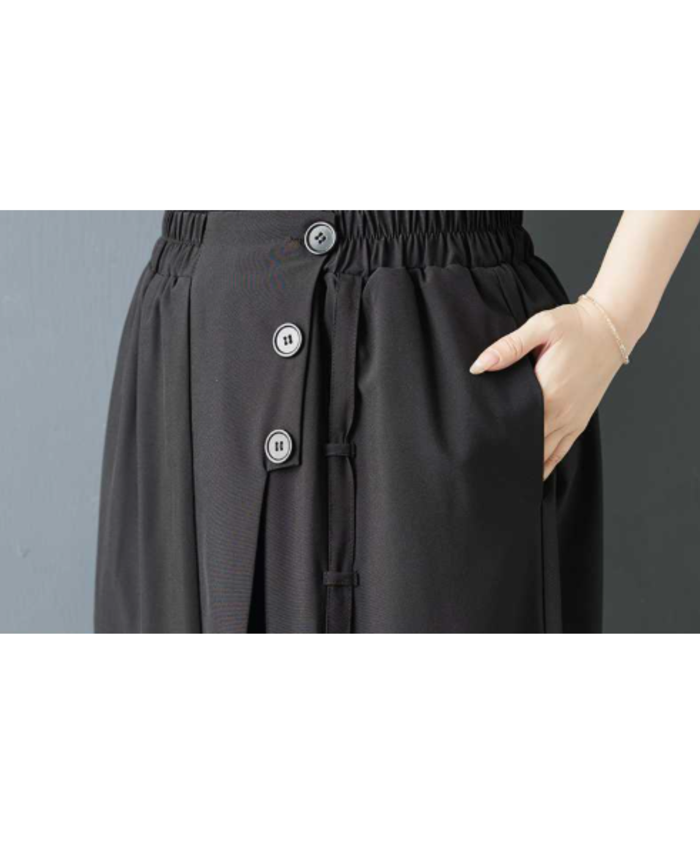 dark high-waisted cropped wide pants EN3050