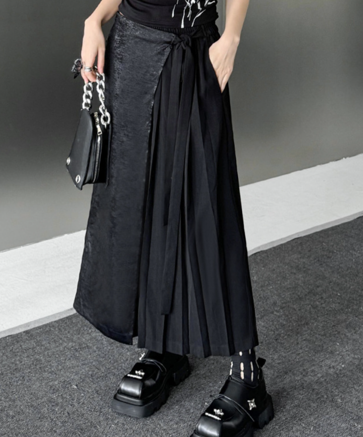 pleated long hakama pants EN1708