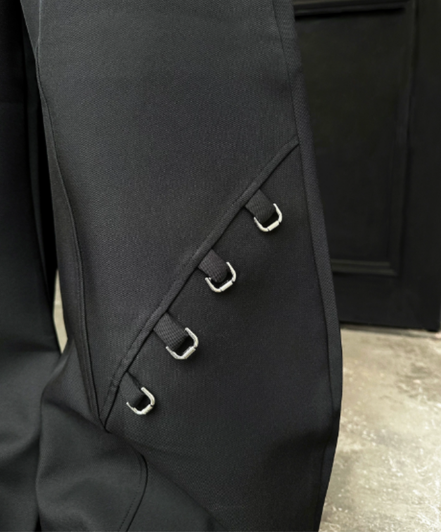 front panel with chain accent wide pants EN3140