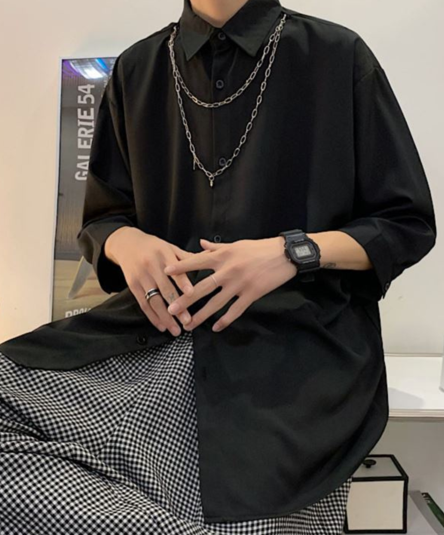 【style80】dark mode outfit set EN2536（jacket + shirt + pants set）