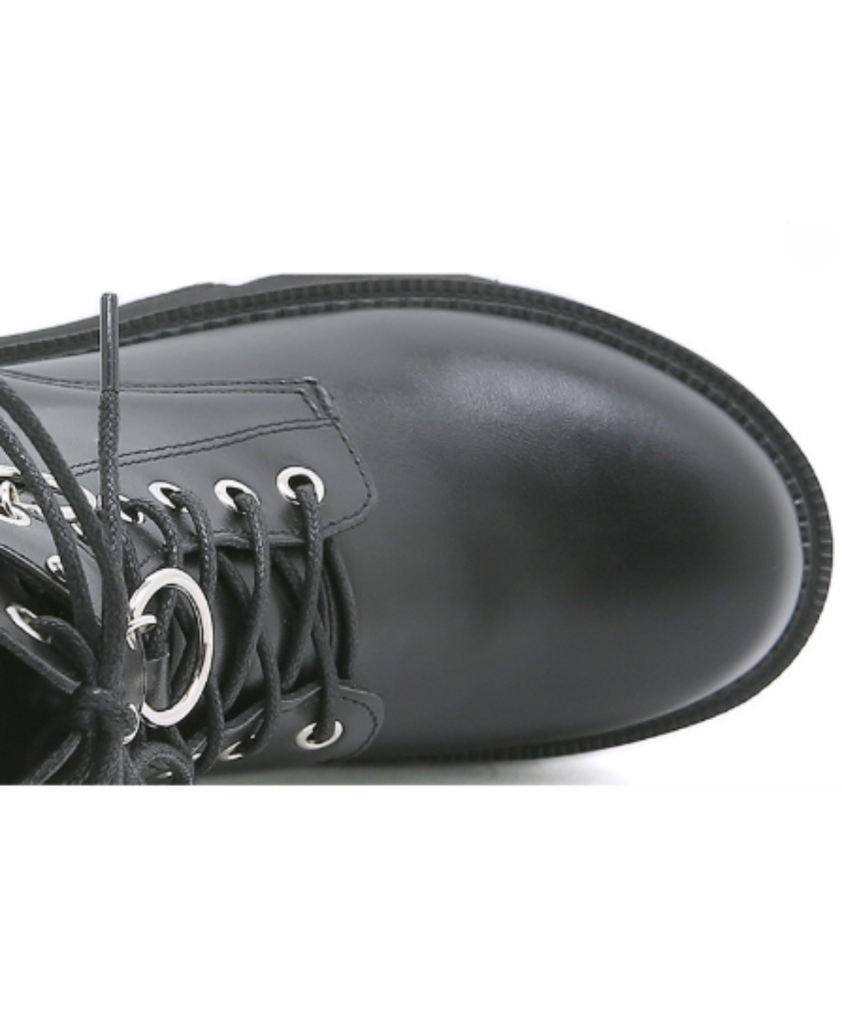lace-up design studs and metal rings boots EN3247
