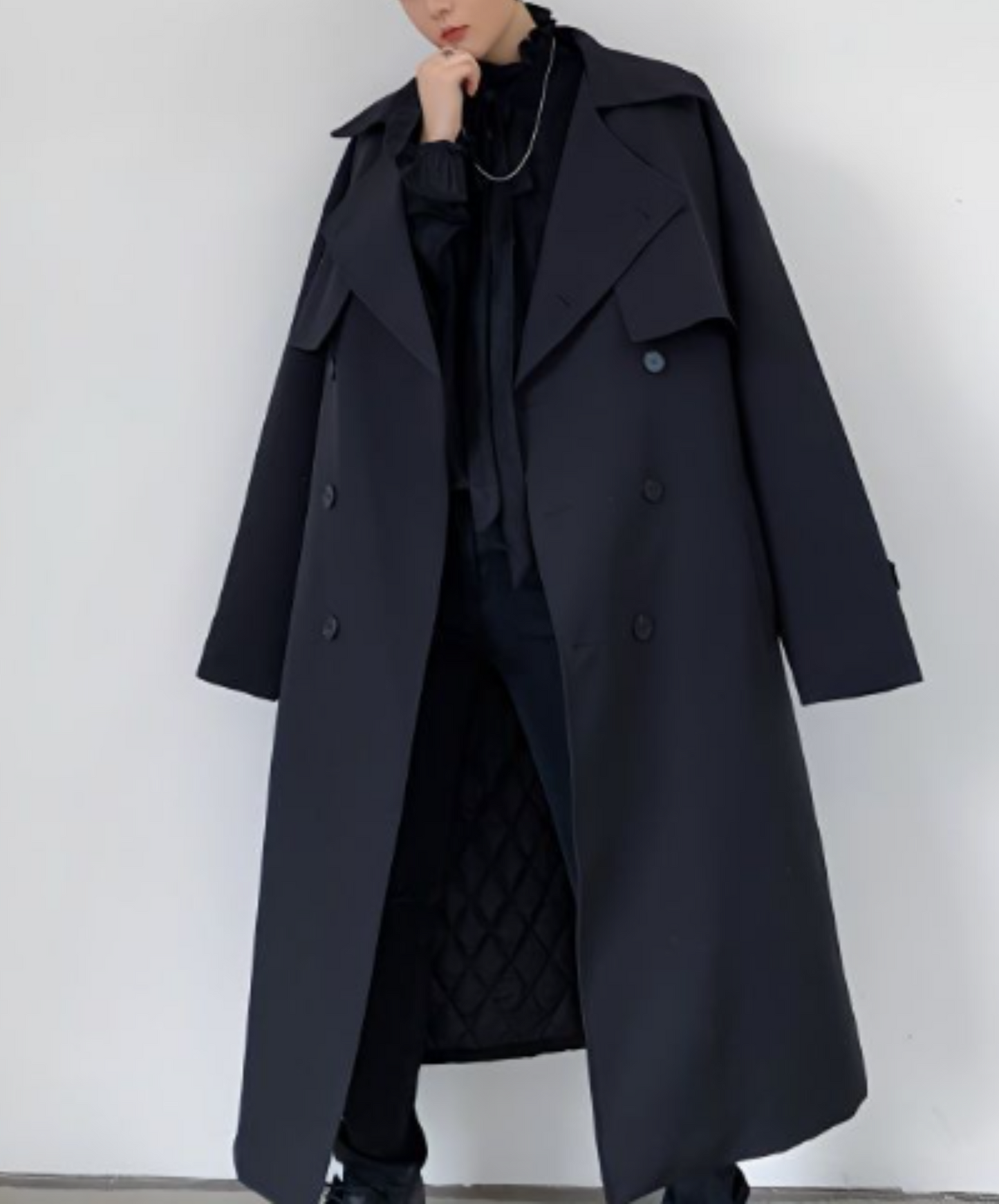 loose silhouette long coat EN1277