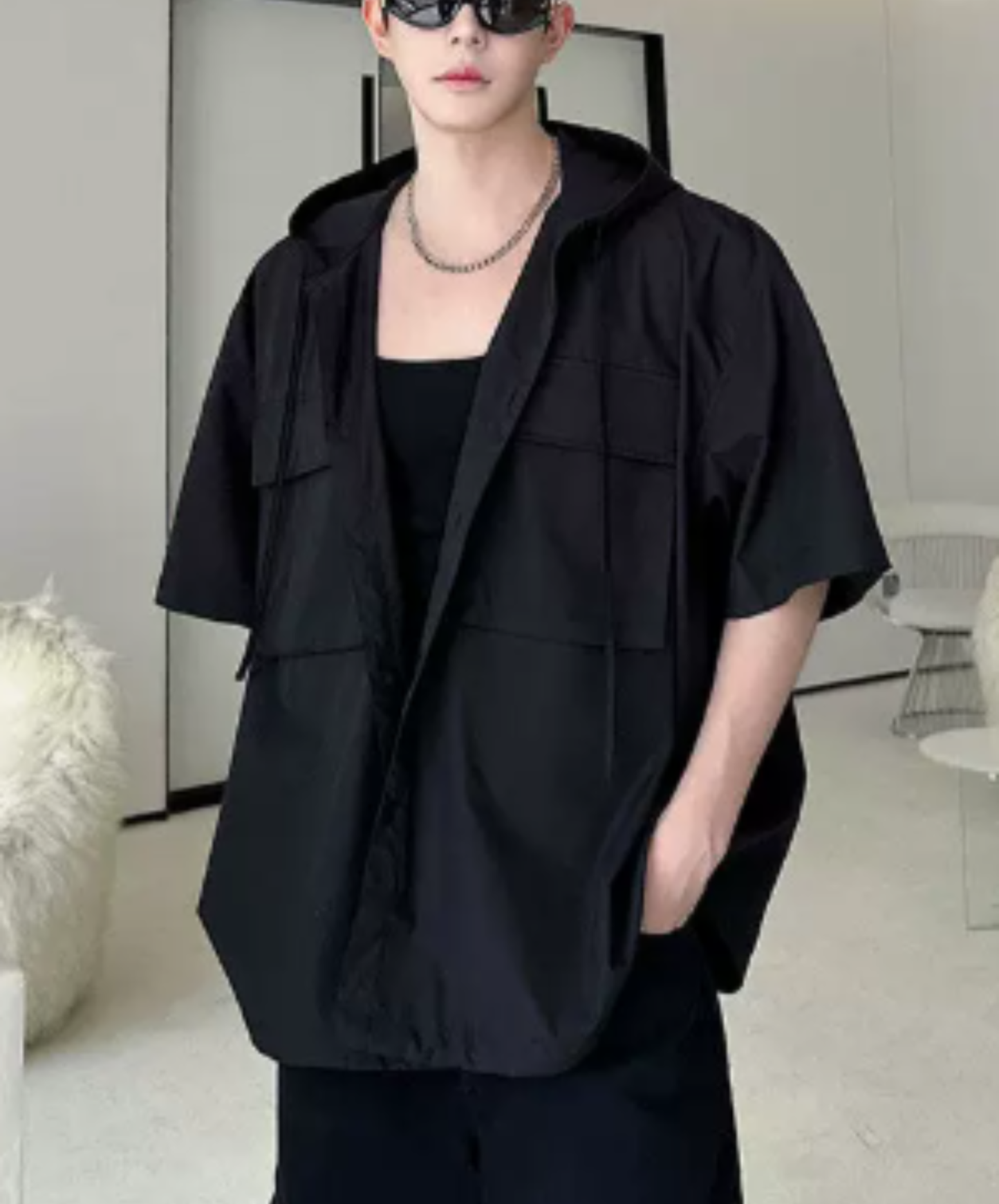 hooded oversized shirt EN2943