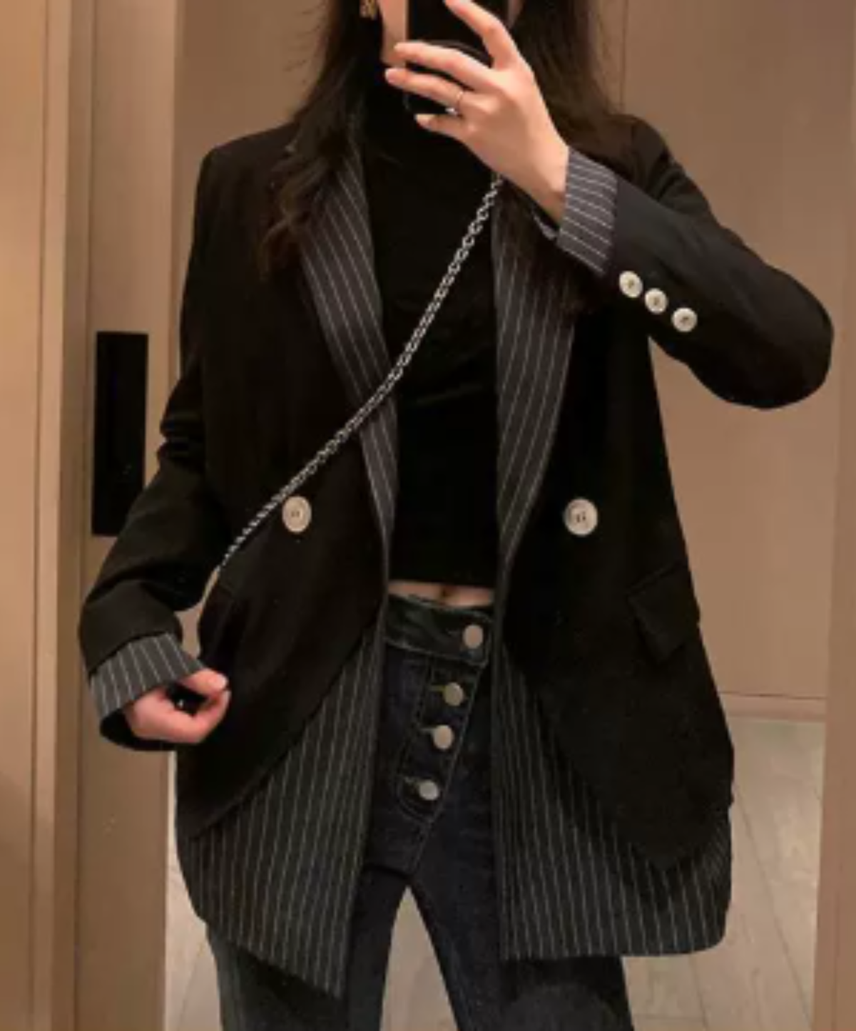 striped double-breasted design jacket EN3224