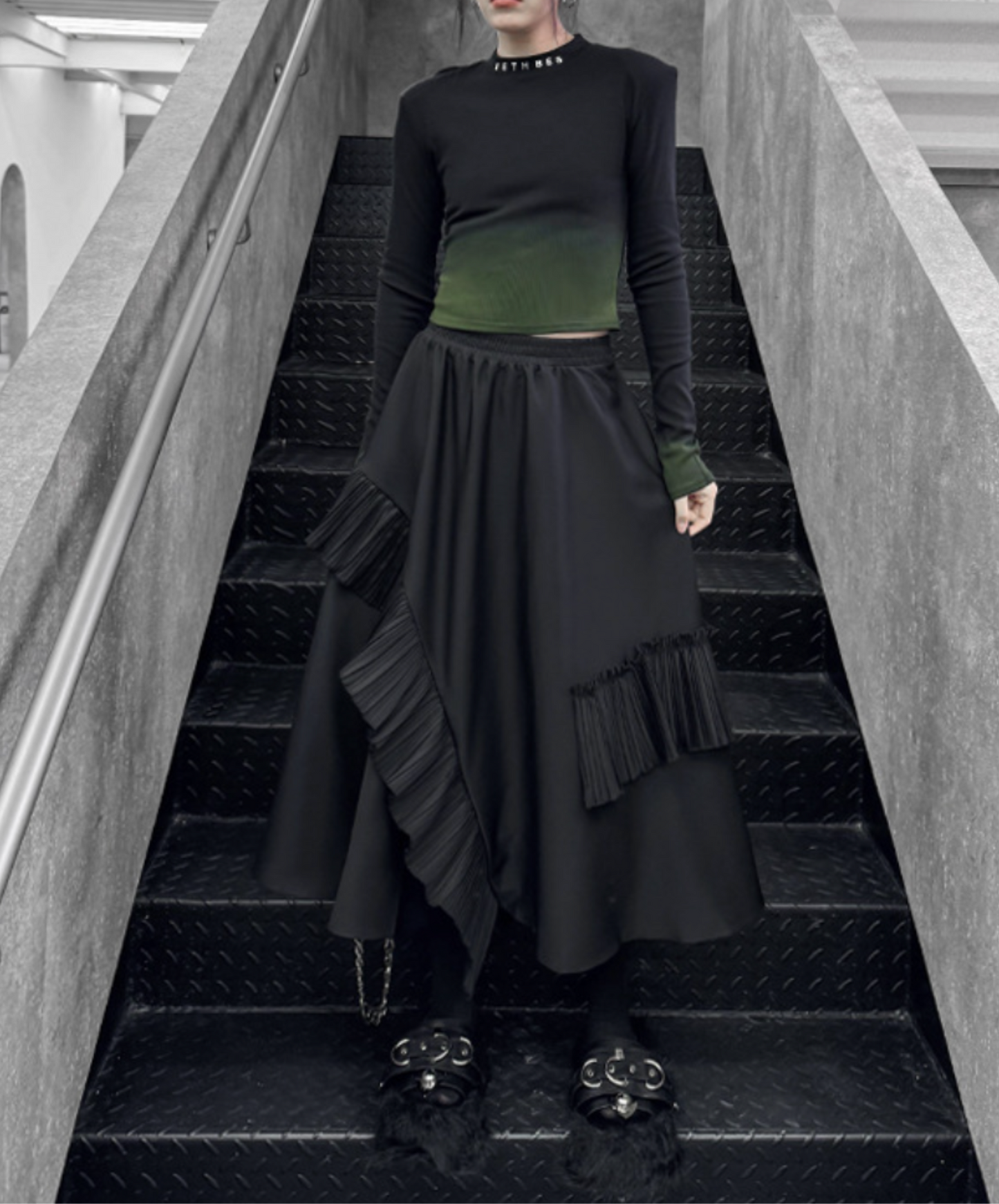 pleated ruffle decoration skirt EN2334