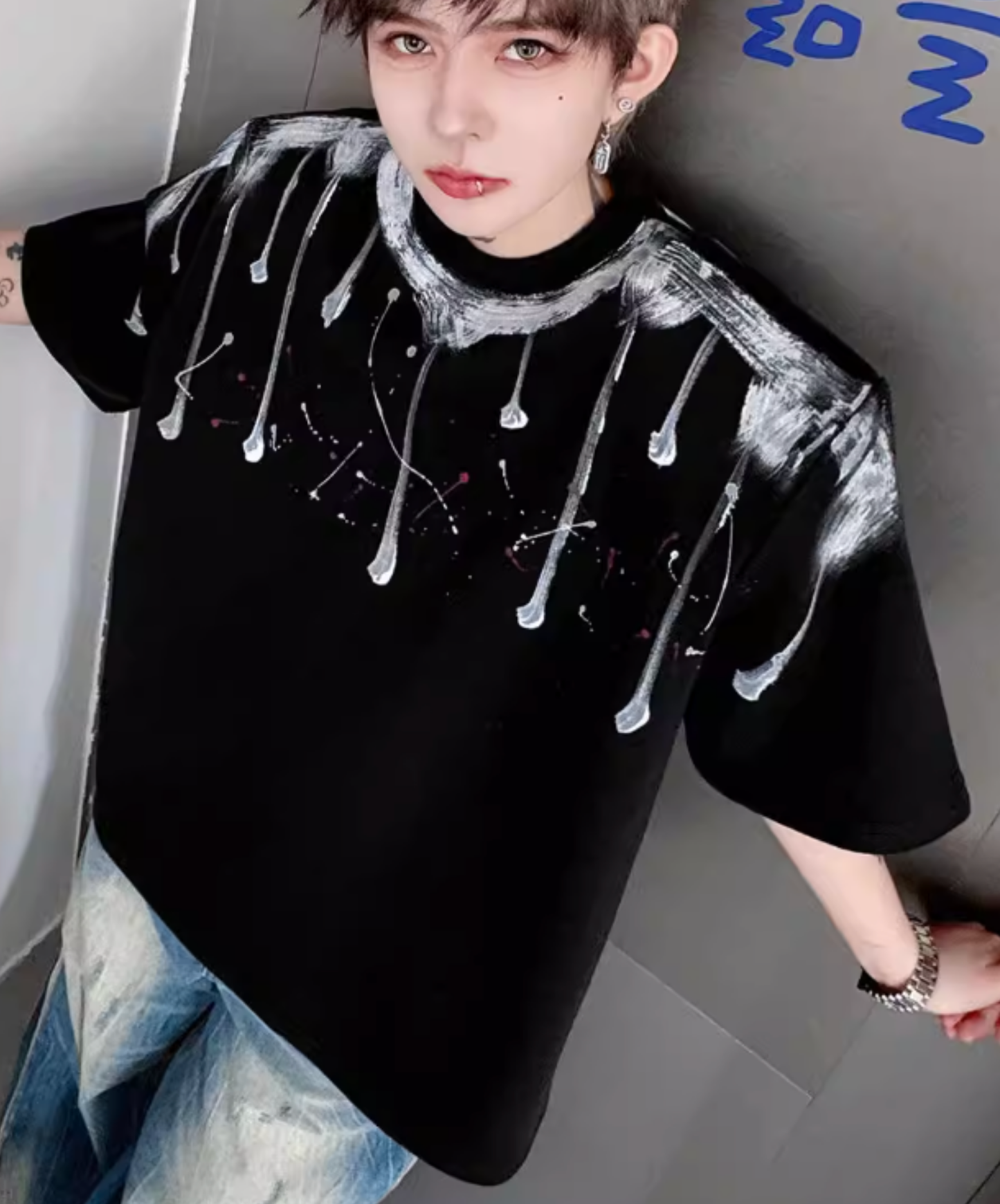 splatter print short-sleeved t-shirt EN2823