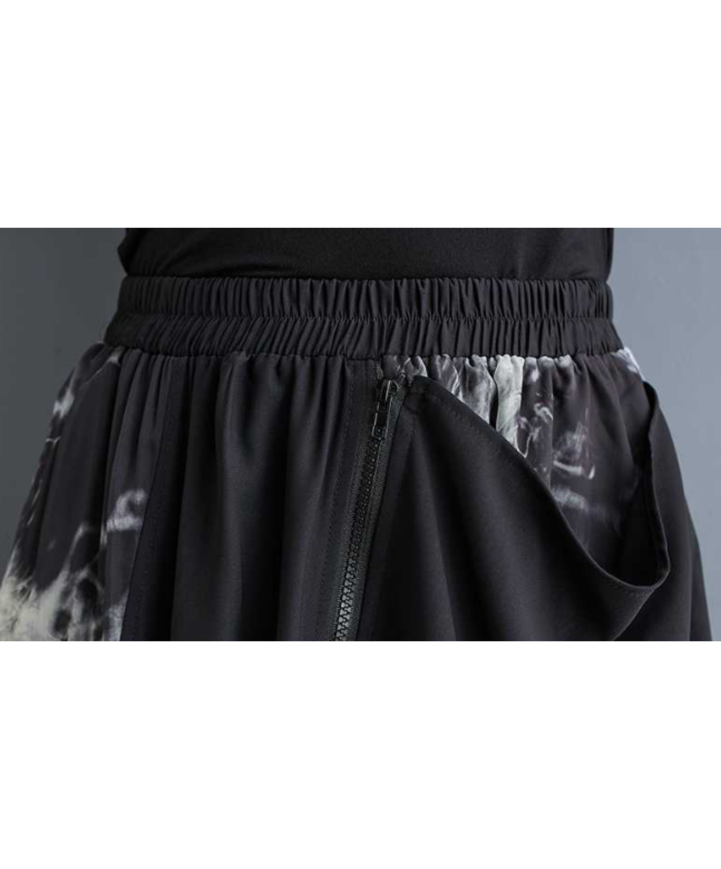 retro splicing print skirt EN2907