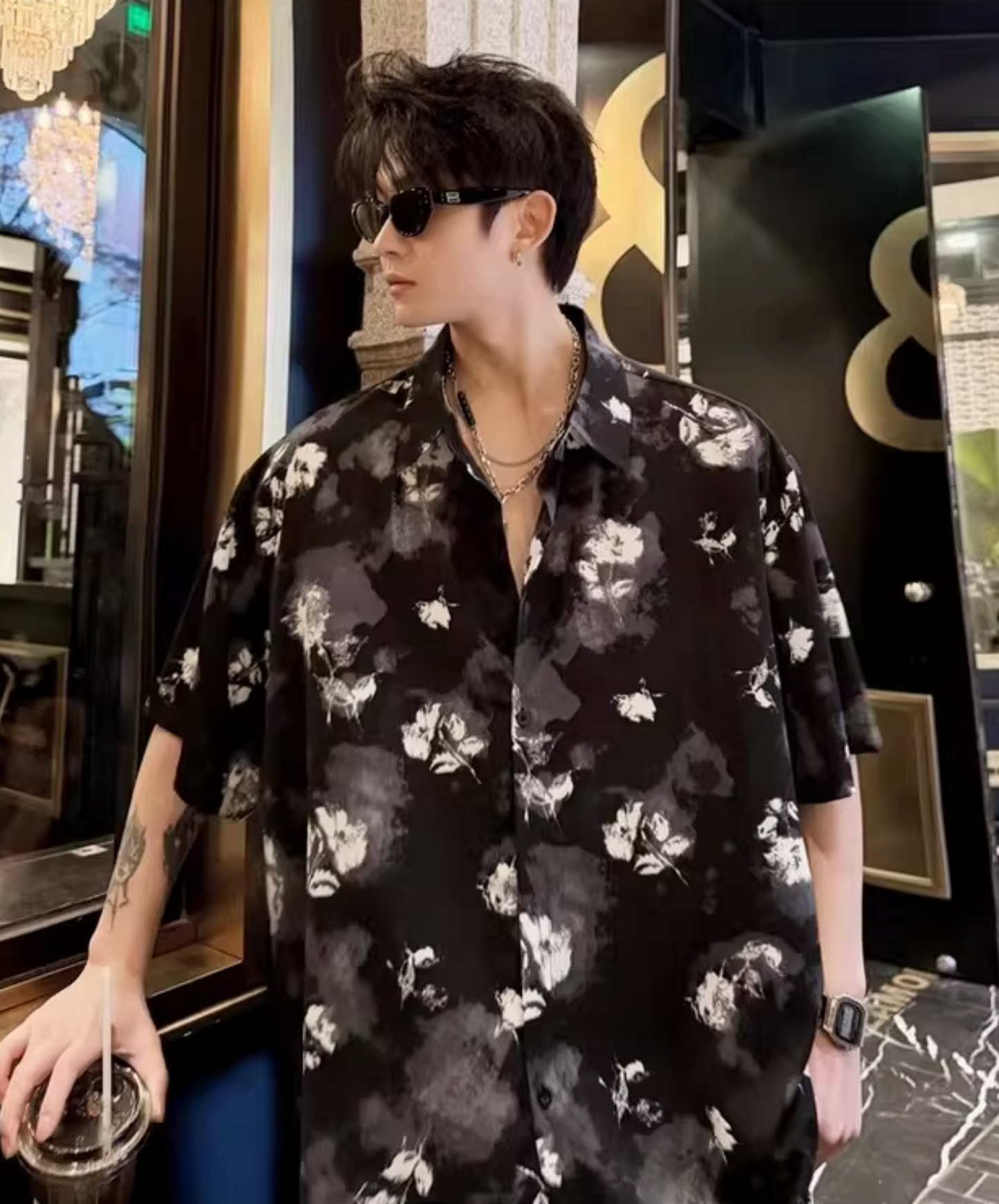 retro floral tie-dye shirt EN2791