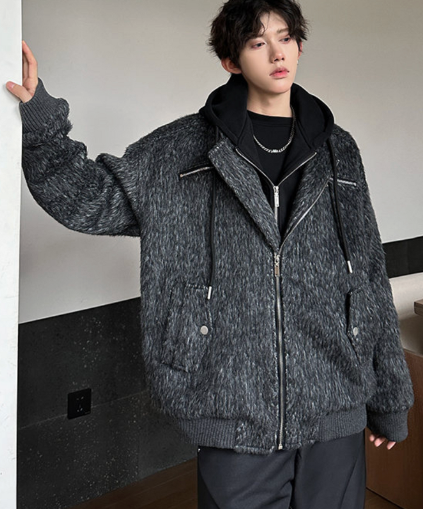 fake two-piece casual hoodie EN2550