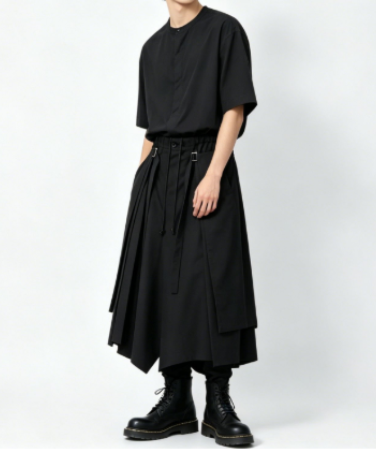 pleated design with straps pants EN3245