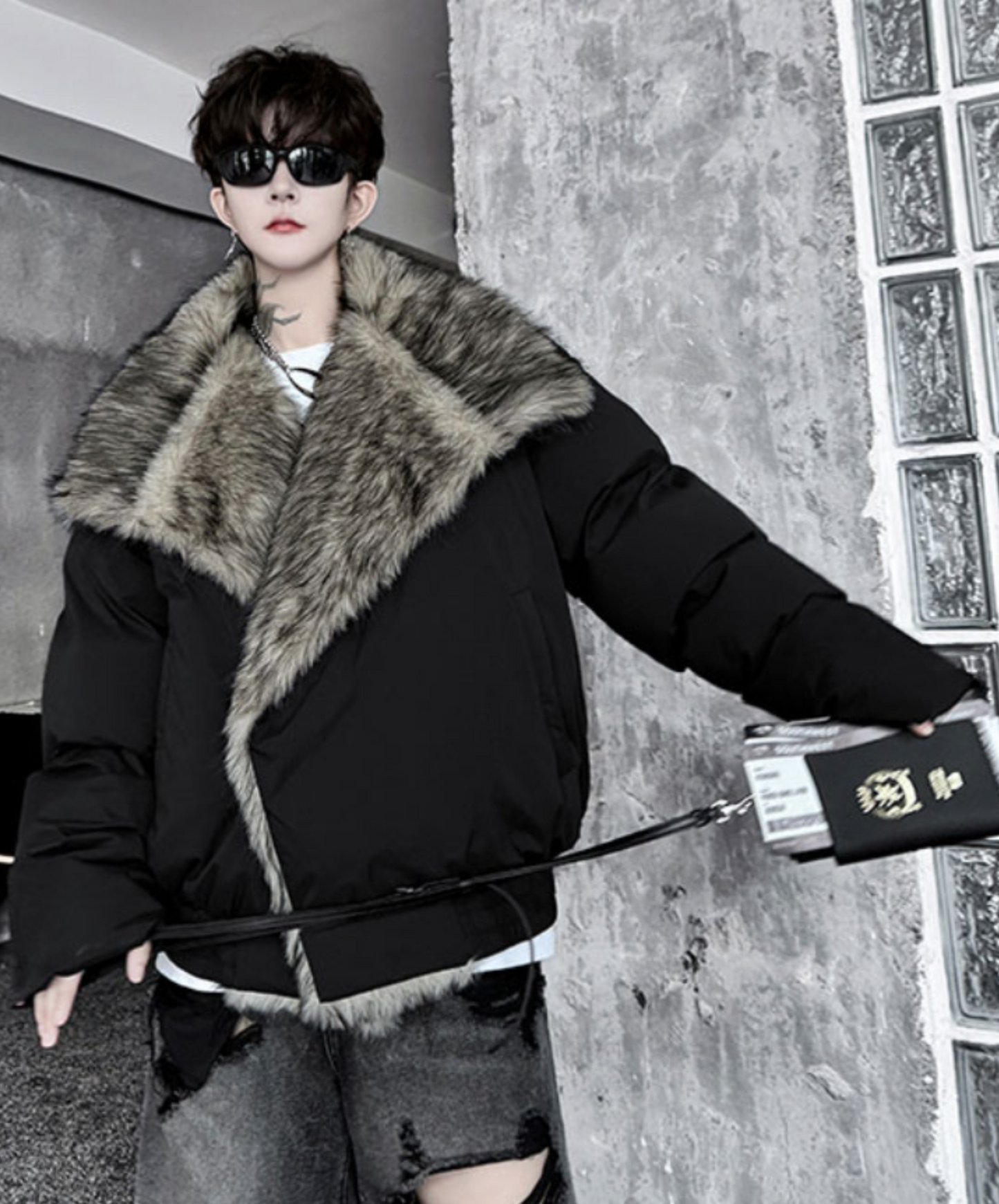 padded mink look jacket EN2594