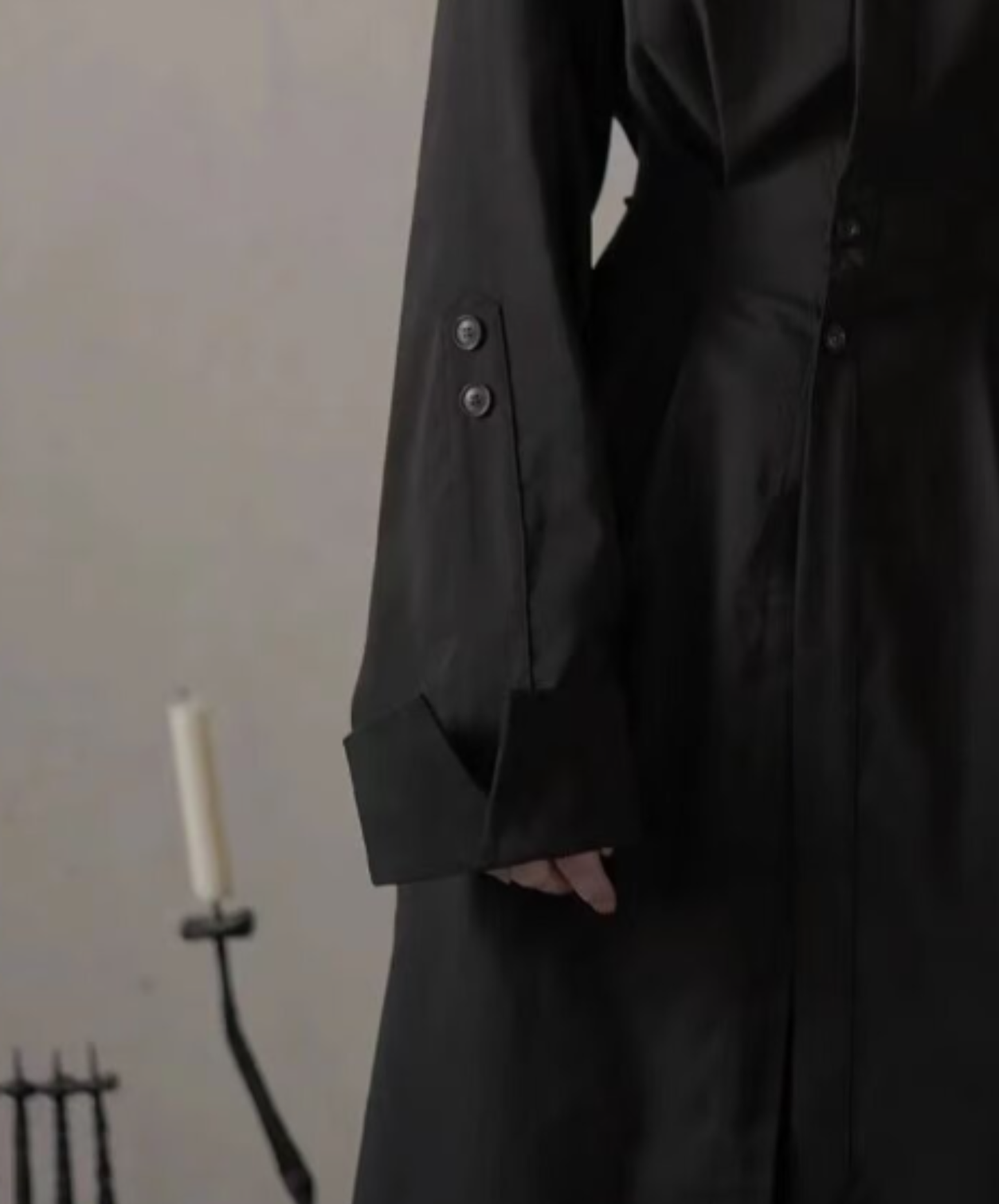 slim-fit waist-defining style long shirt EN3095