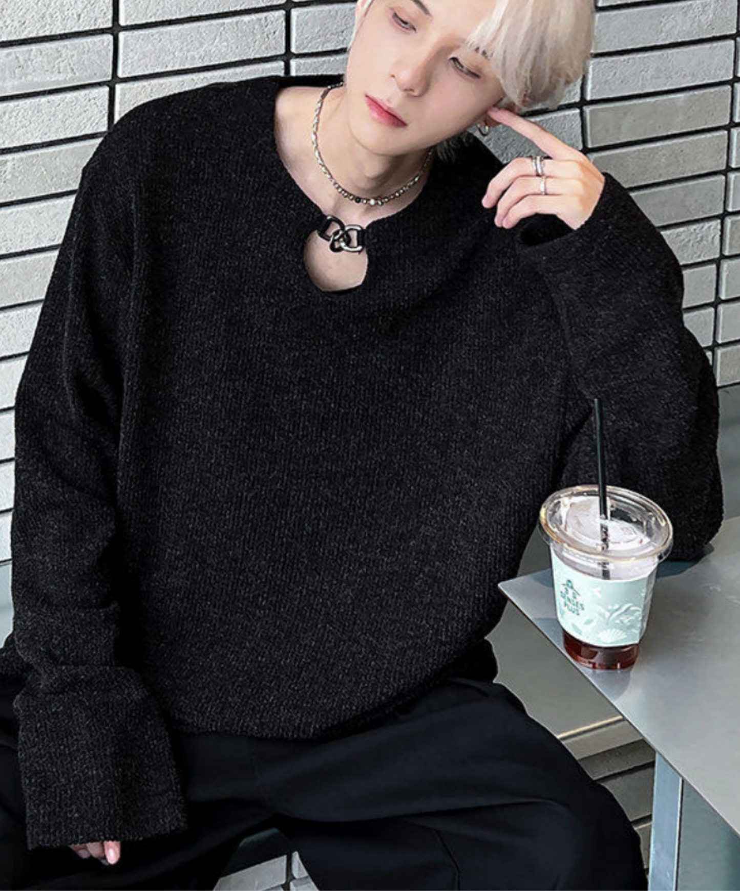 whole neck design t-shirt EN2652