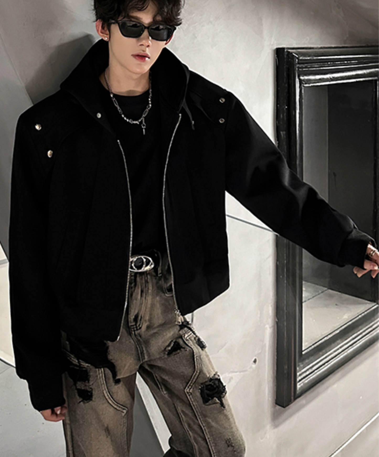 thick short length hoodie EN2492