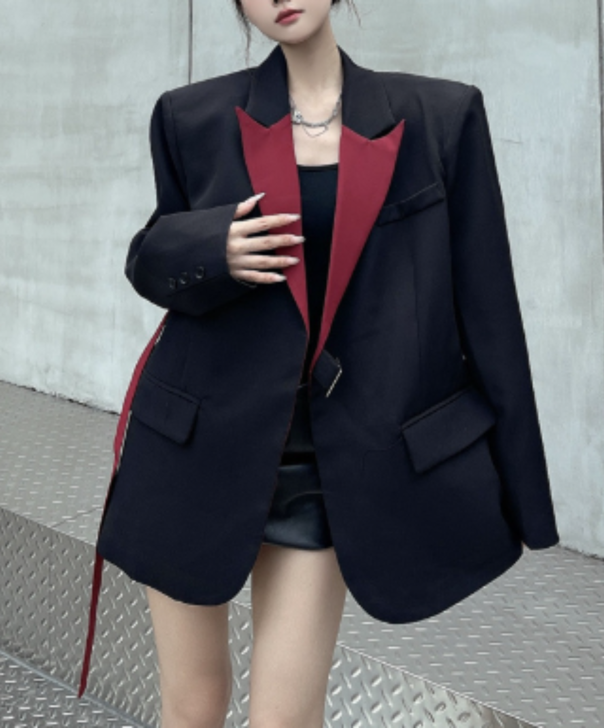 oversized fit with color-blocking jacket EN3165