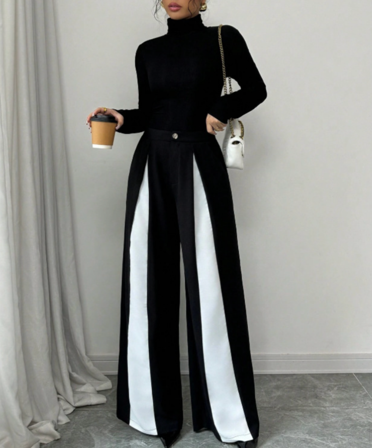 high-waisted flared wide pants EN2867