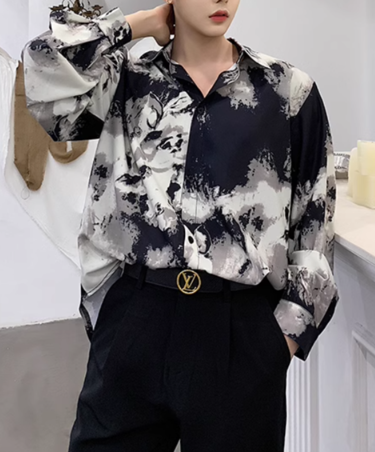 【style113】dark mode outfit set EN3294（jacket + shirt + pants set）