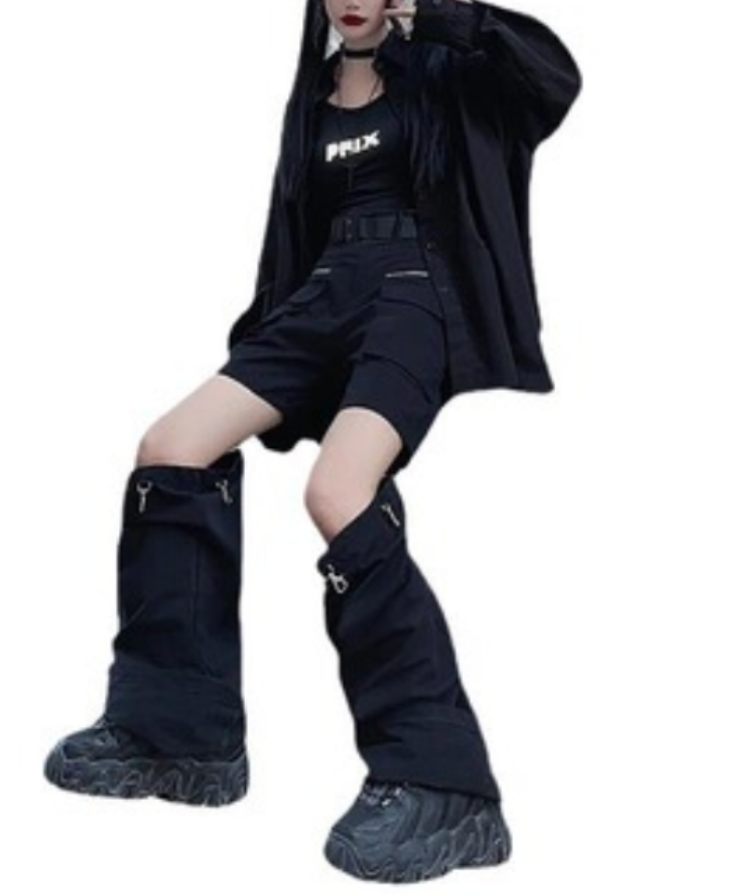 separated metal buttons connected cargo pants EN2799