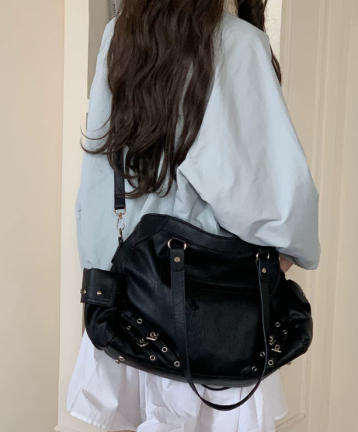 boston-style eyelet-detail belt bag EN3252