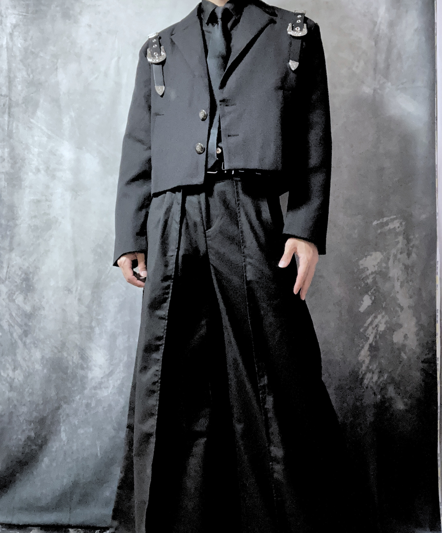 【style54】dark mode outfit set EN1851（jacket + shirt + pants set）