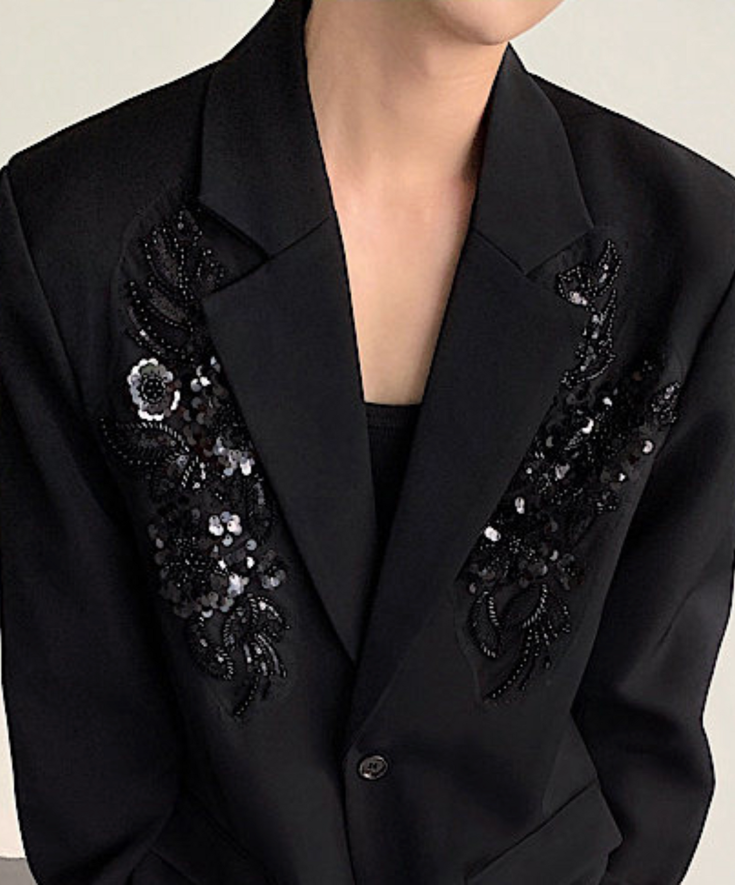 sequin 3d flower embroidery jacket EN2519