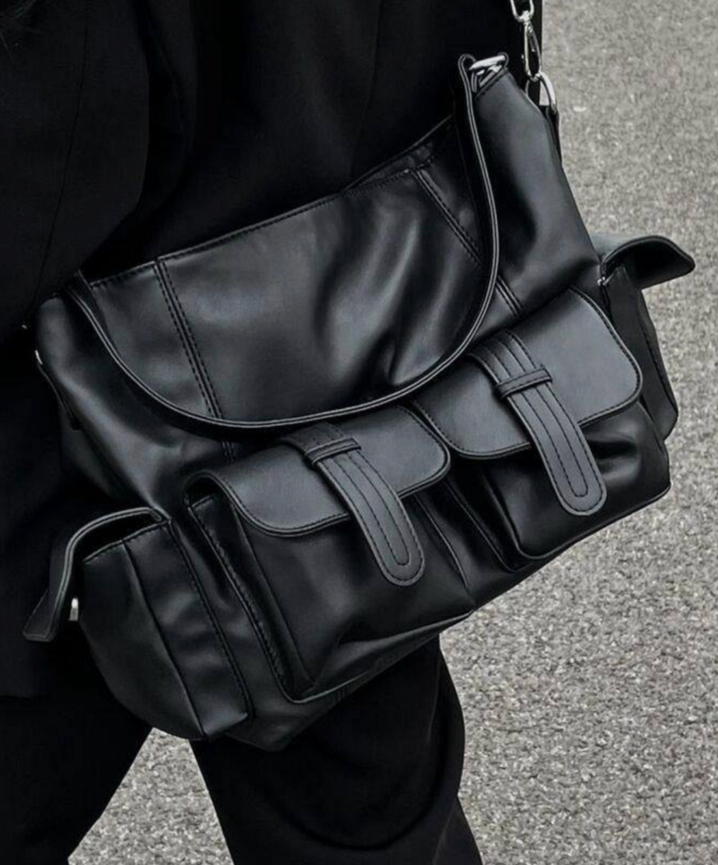 dark large capacity square shoulder bag EN2646