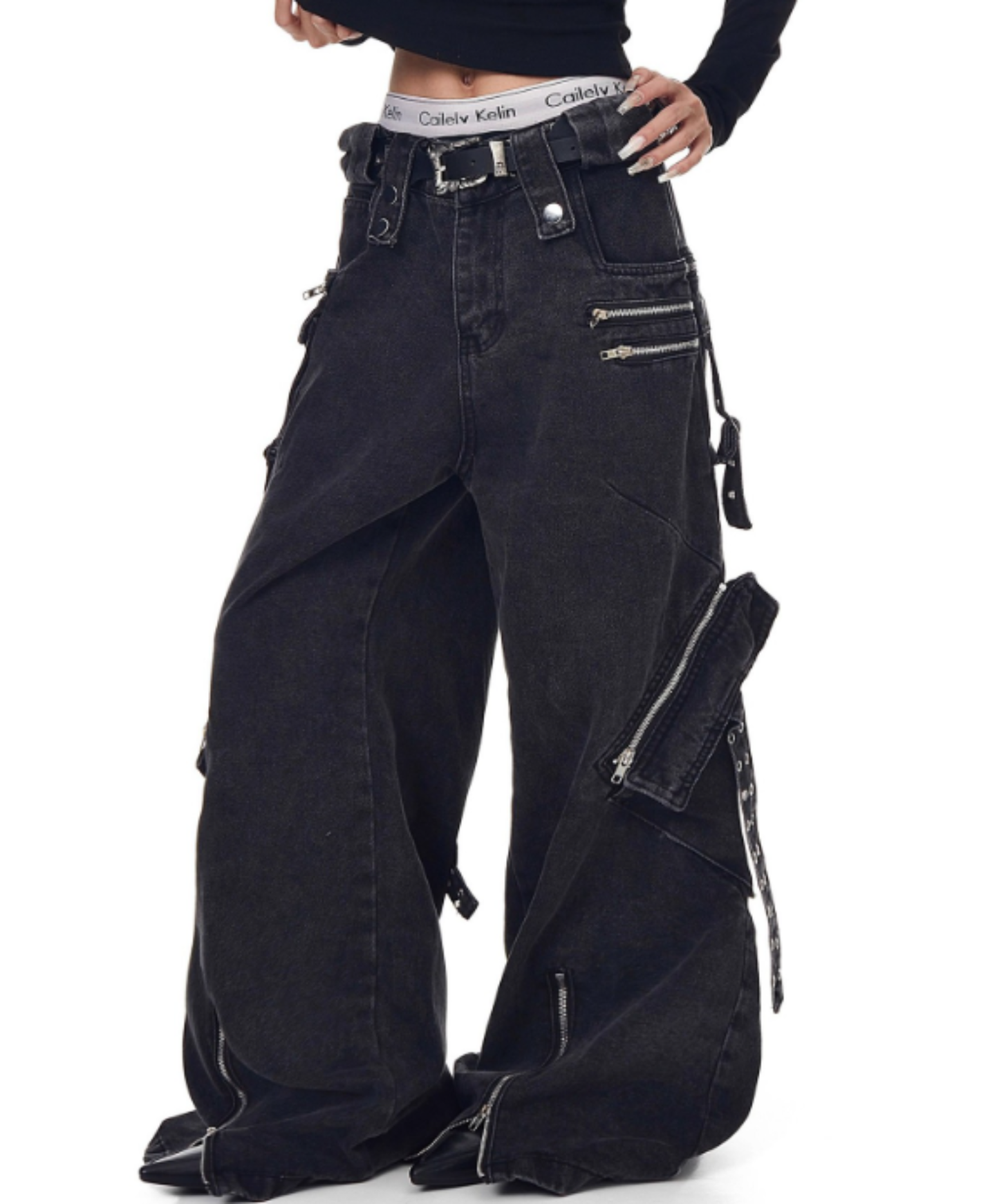 heavyweight cargo wide denim pants EN2878