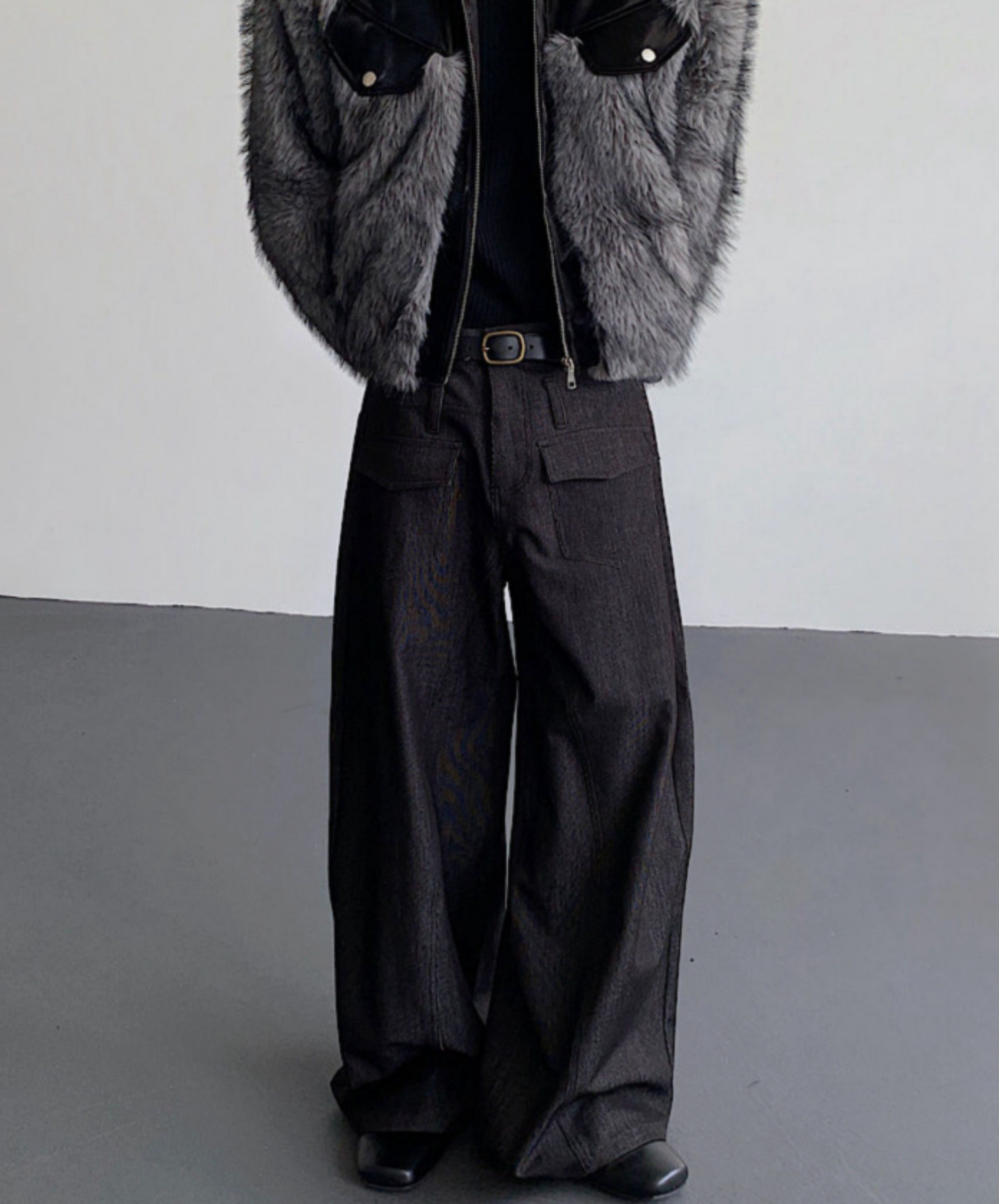 mink fur-like mixed material jacket EN2518