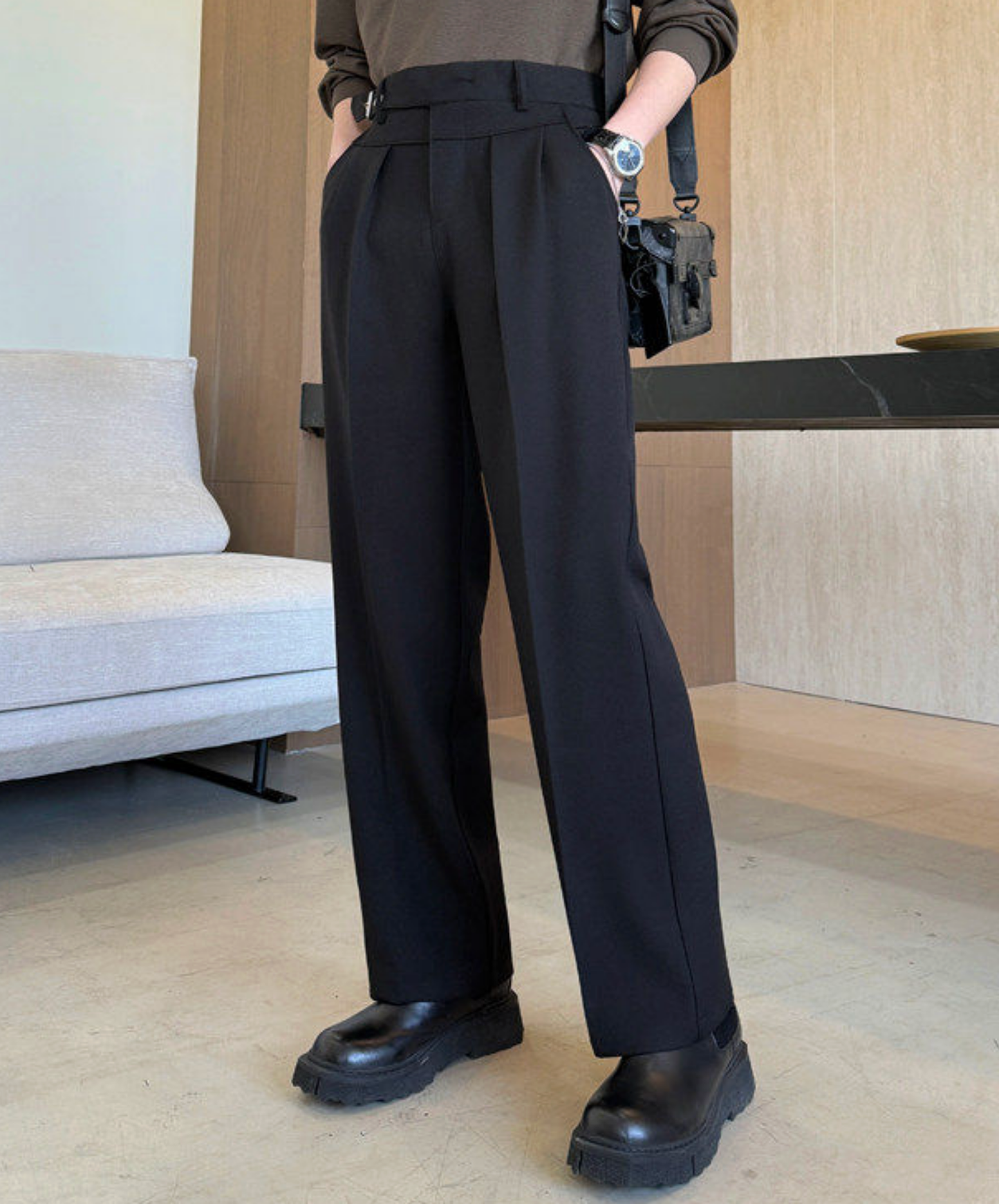neapolitan-style slim fit slacks pants EN2776