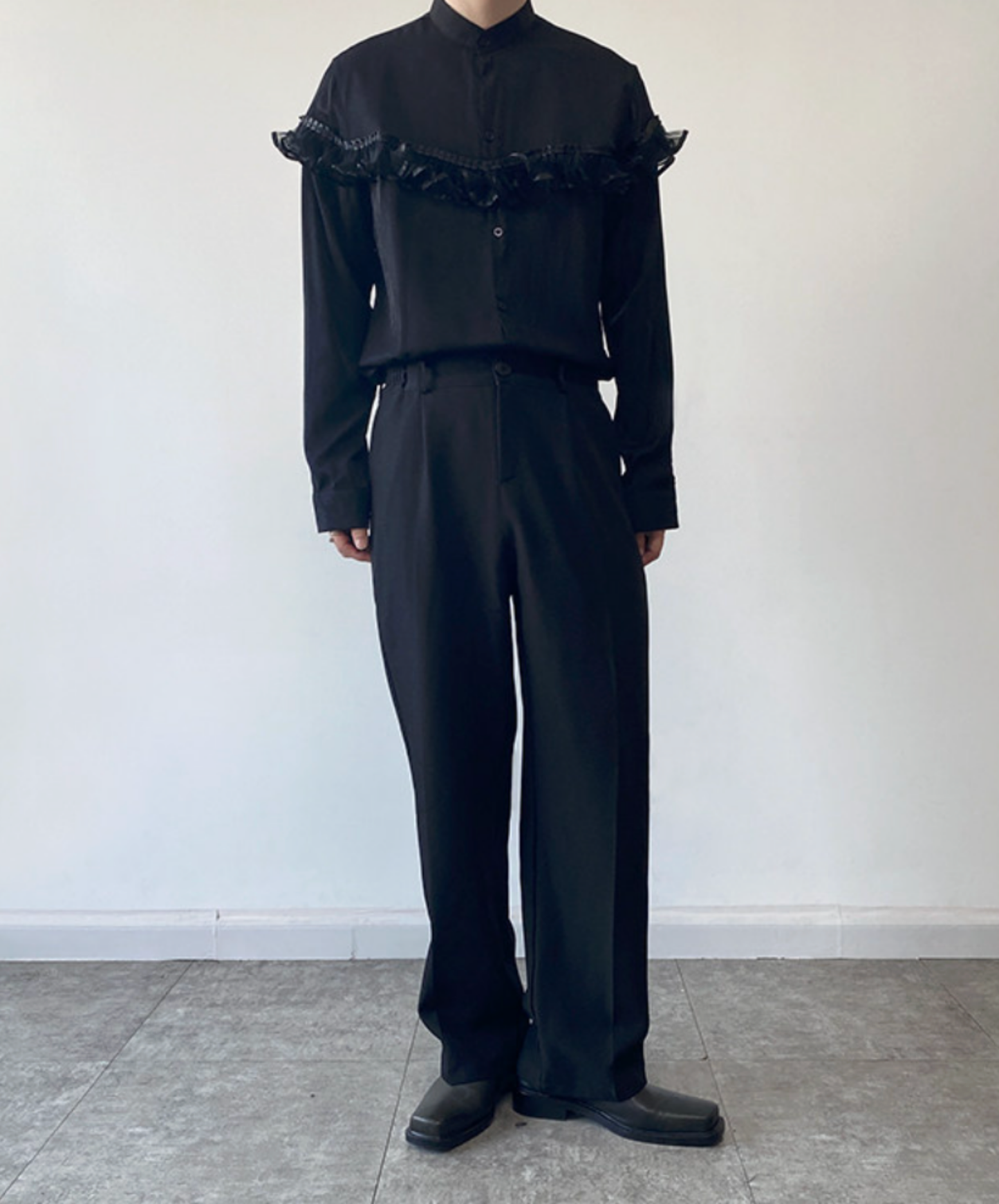 royal style lace trim shirt EN2671