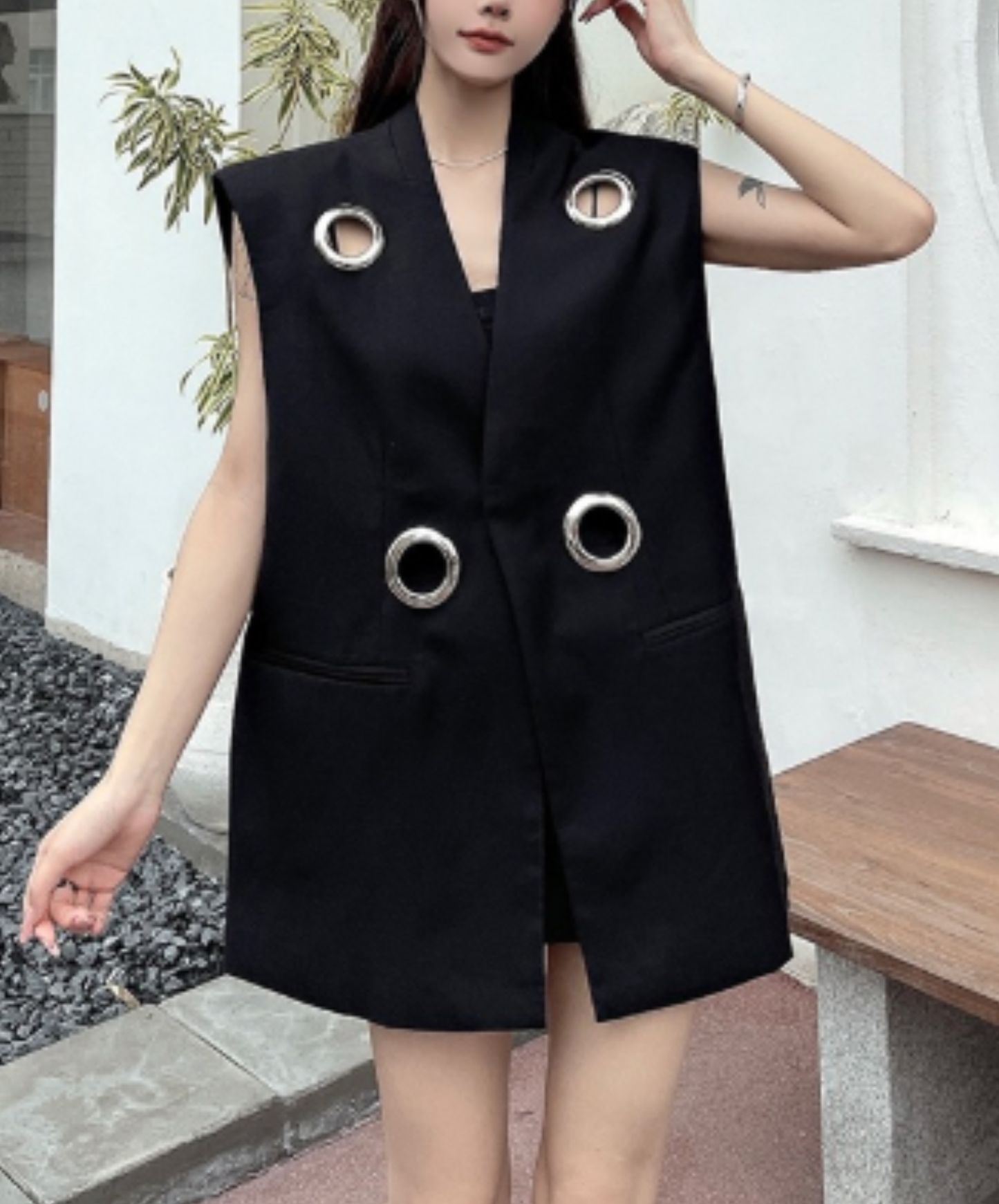 metal ring hole vest  EN3079
