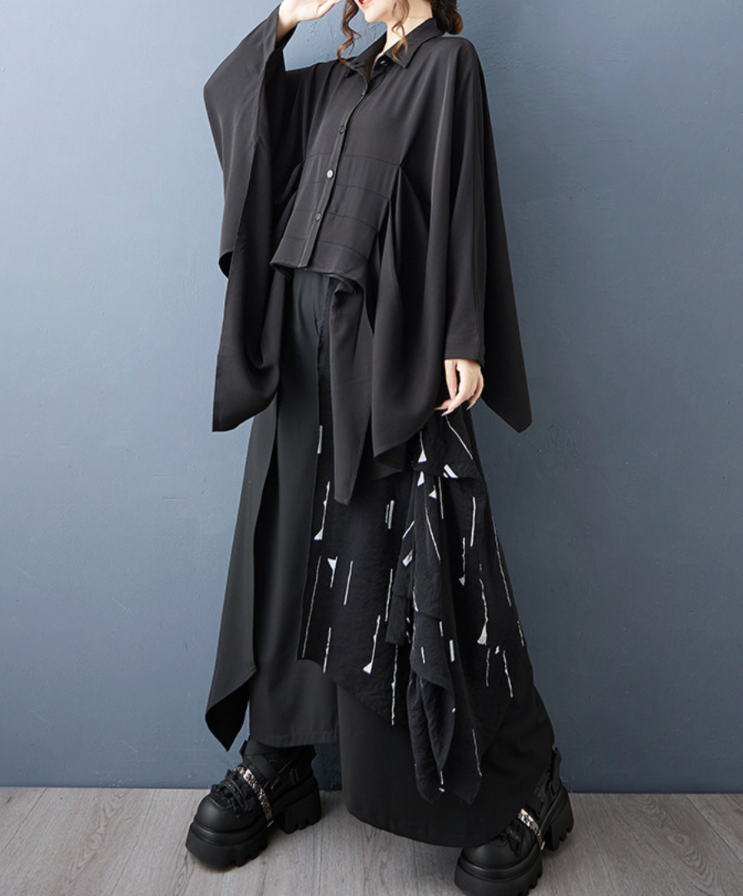 bat wing sleeve Irregular shirt EN2680
