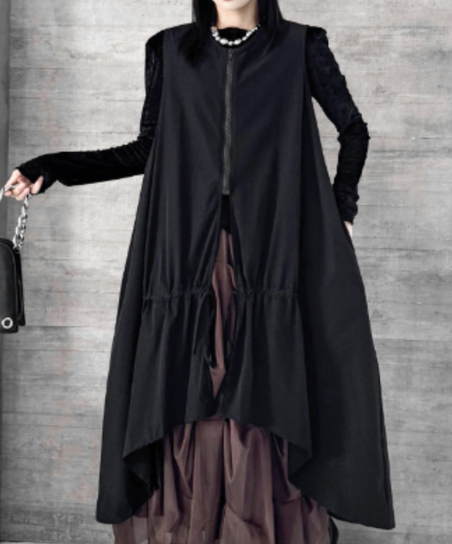 【style108】dark mode outfit set EN3137（gilet + shirt + pants set）
