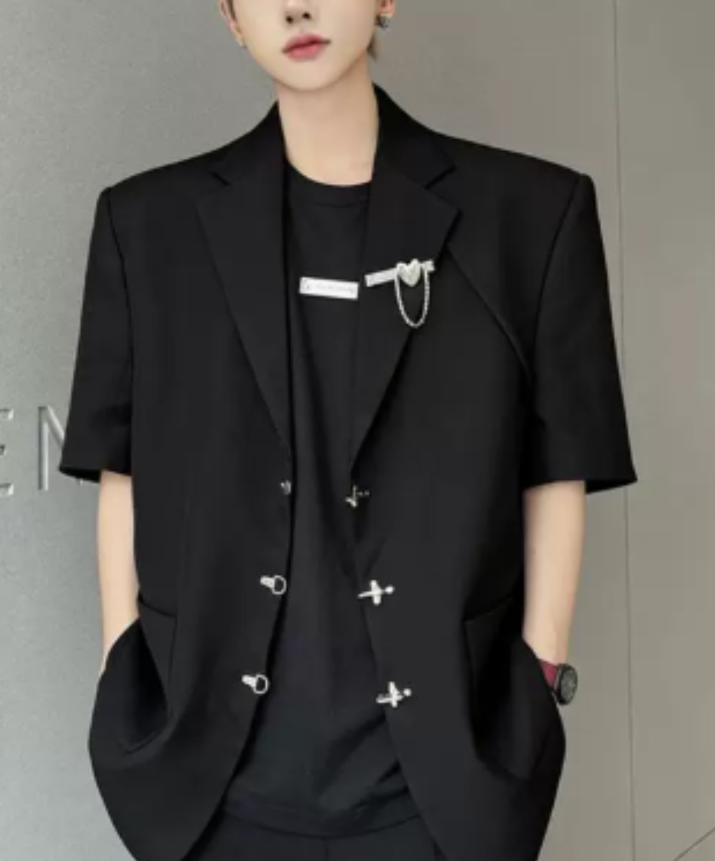 【style101】dark mode outfit set EN2995（jacket + pants set）
