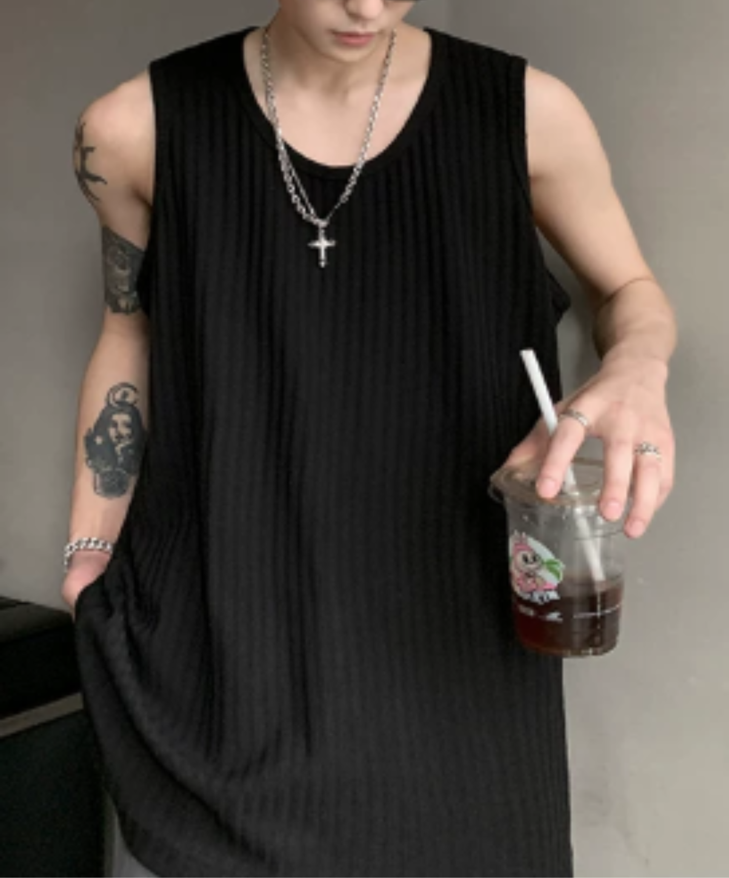 simple rib tank top EN2936