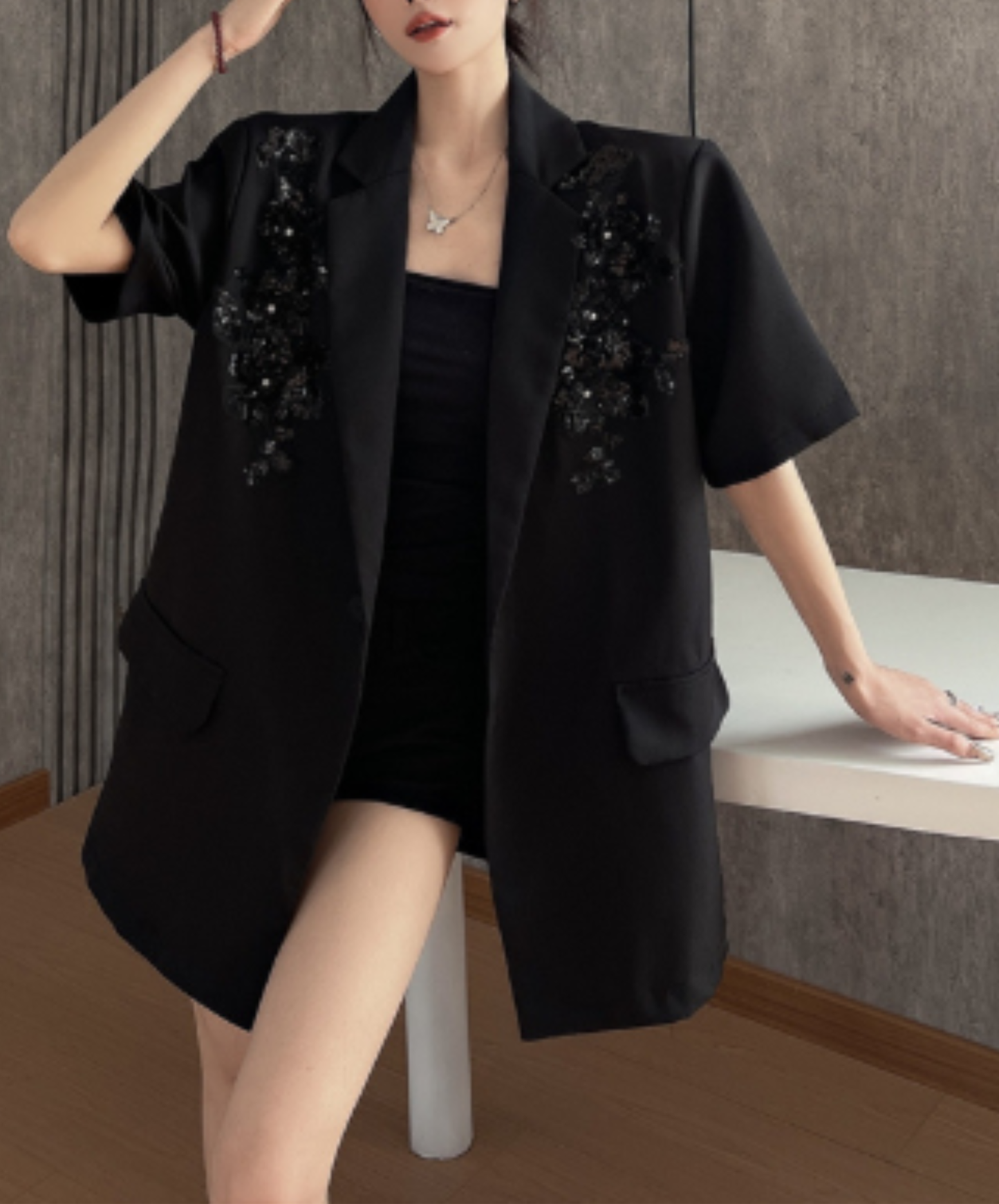 sequin embroidered casual wear jacket EN2917