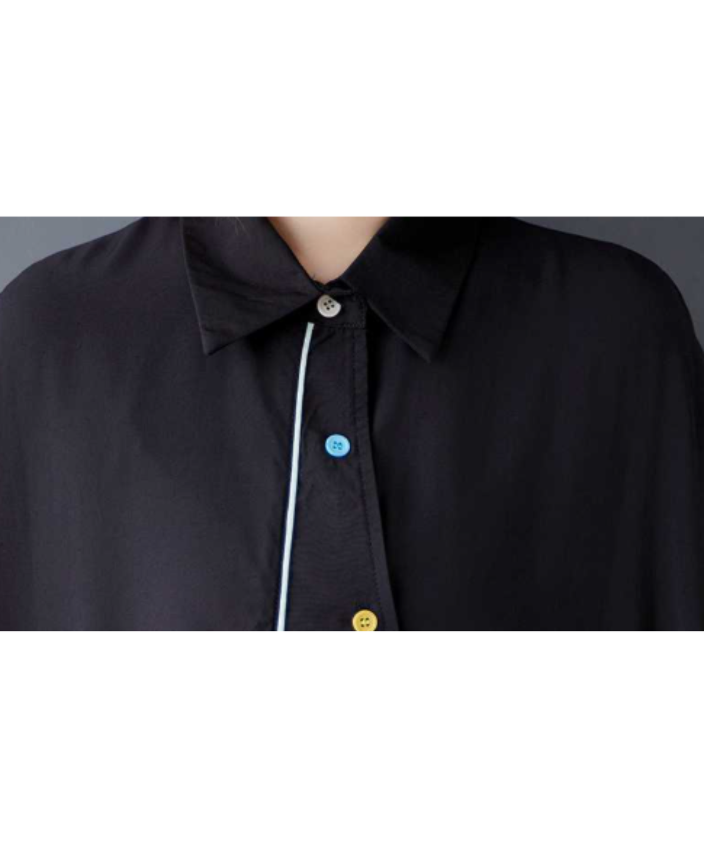 dark fake two-piece asymmetrical design long shirt EN3060