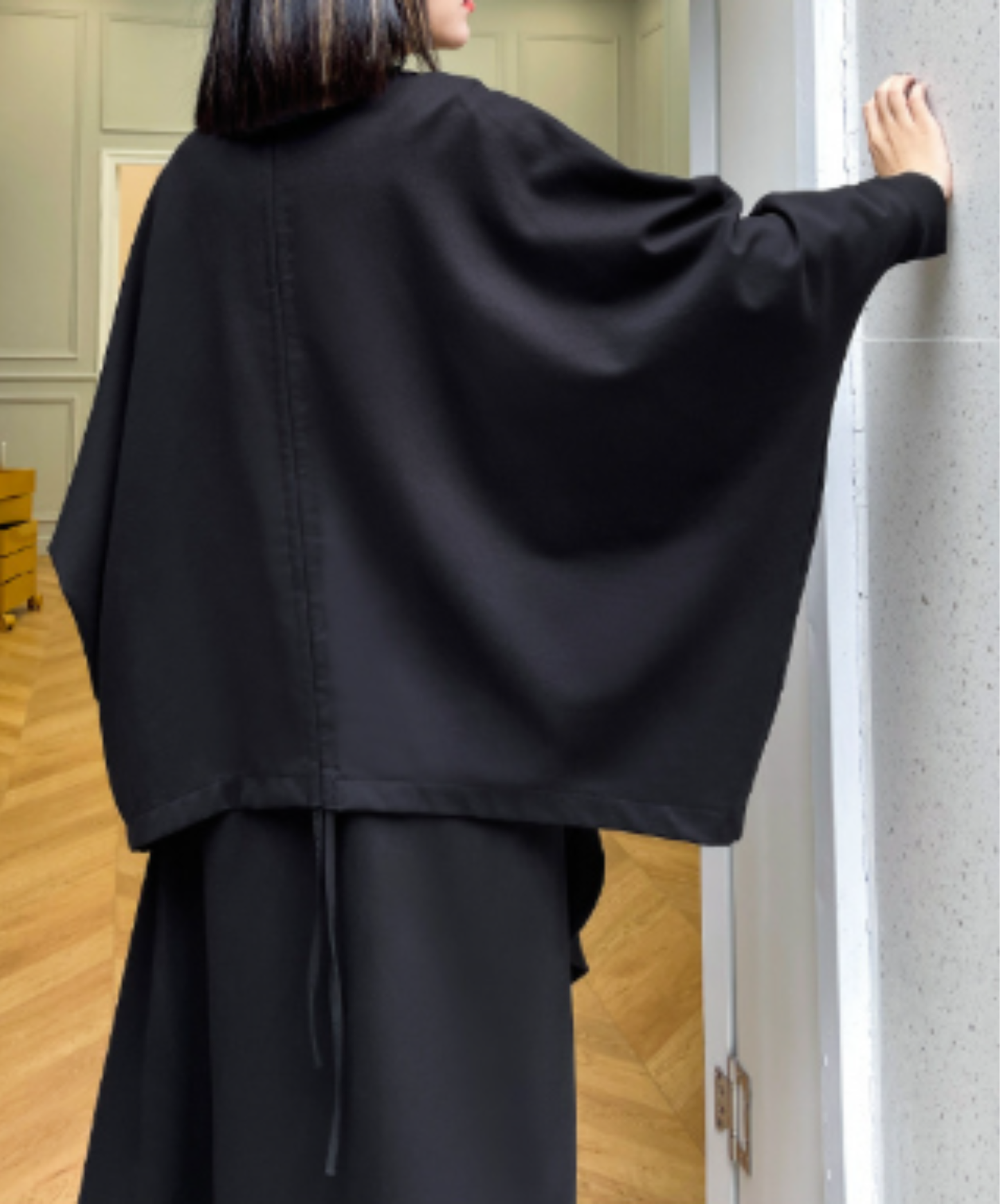 ring-zipper poncho style sweatshirt EN3117