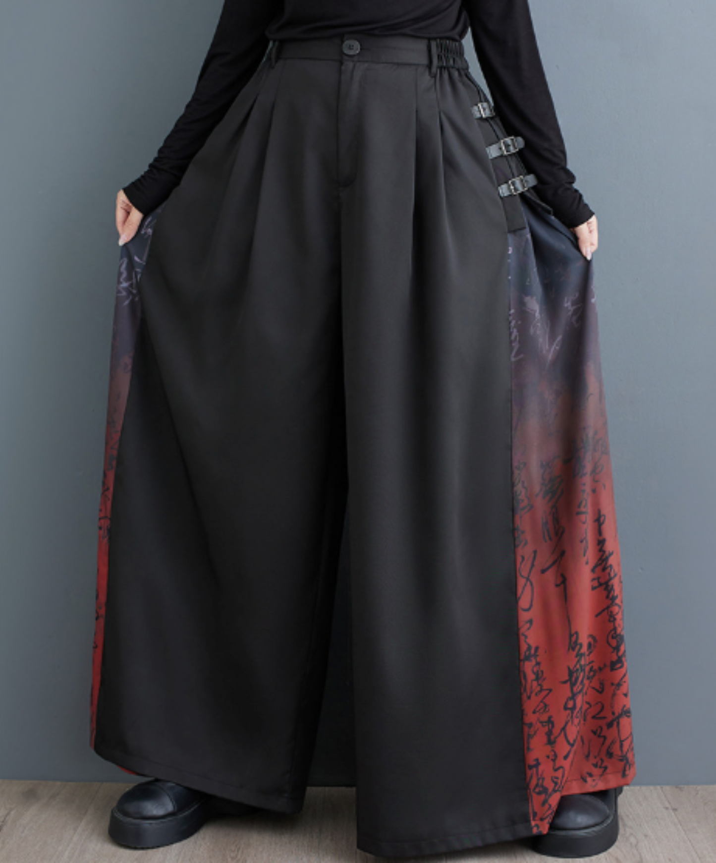 color print side parts hakama pants EN2001