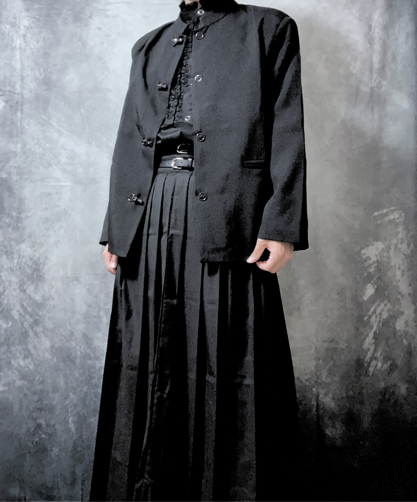 【style52】dark mode outfit set EN1849（jacket + shirt + skirt set）