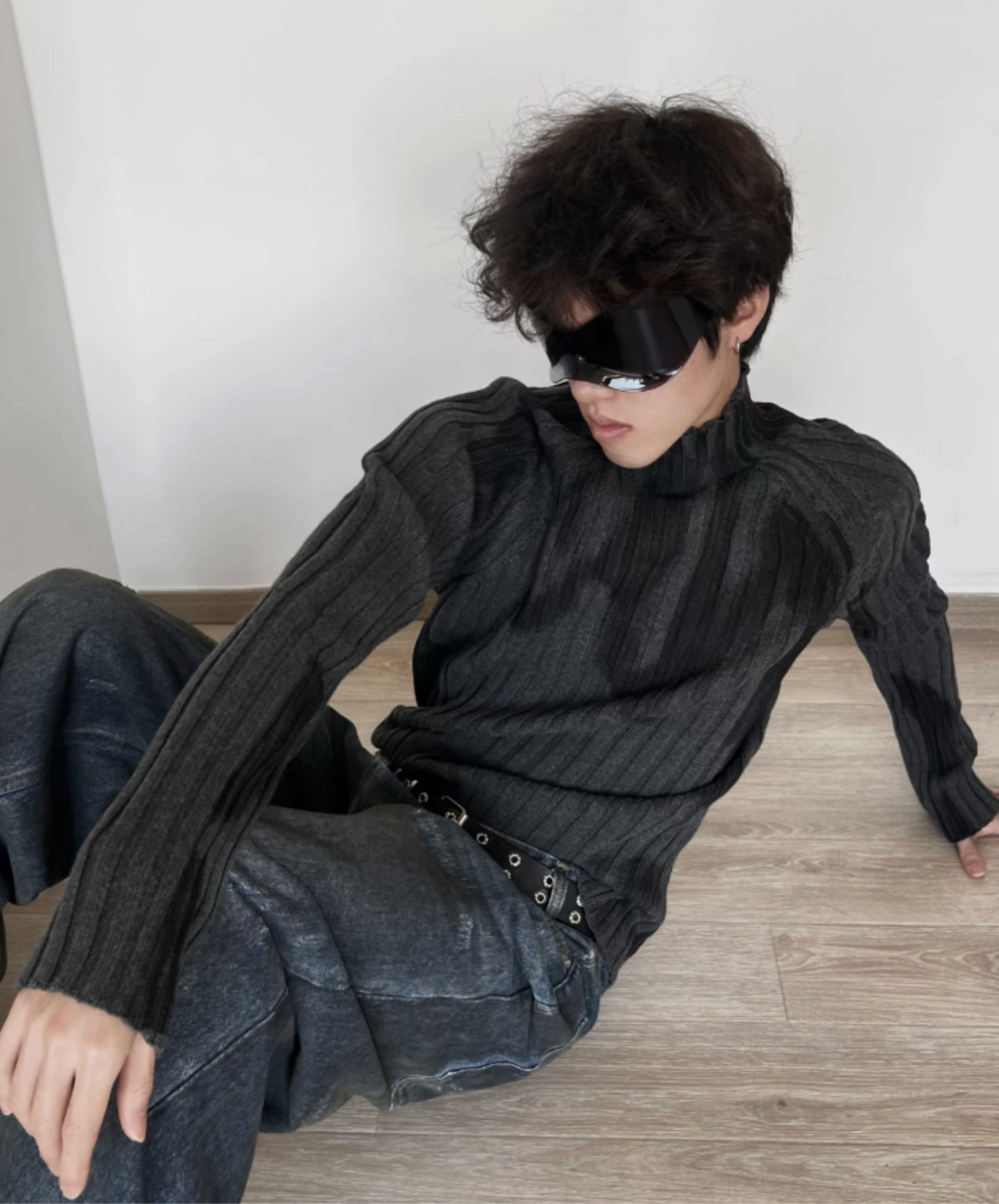 slim fit monotone gradation sweater EN2517