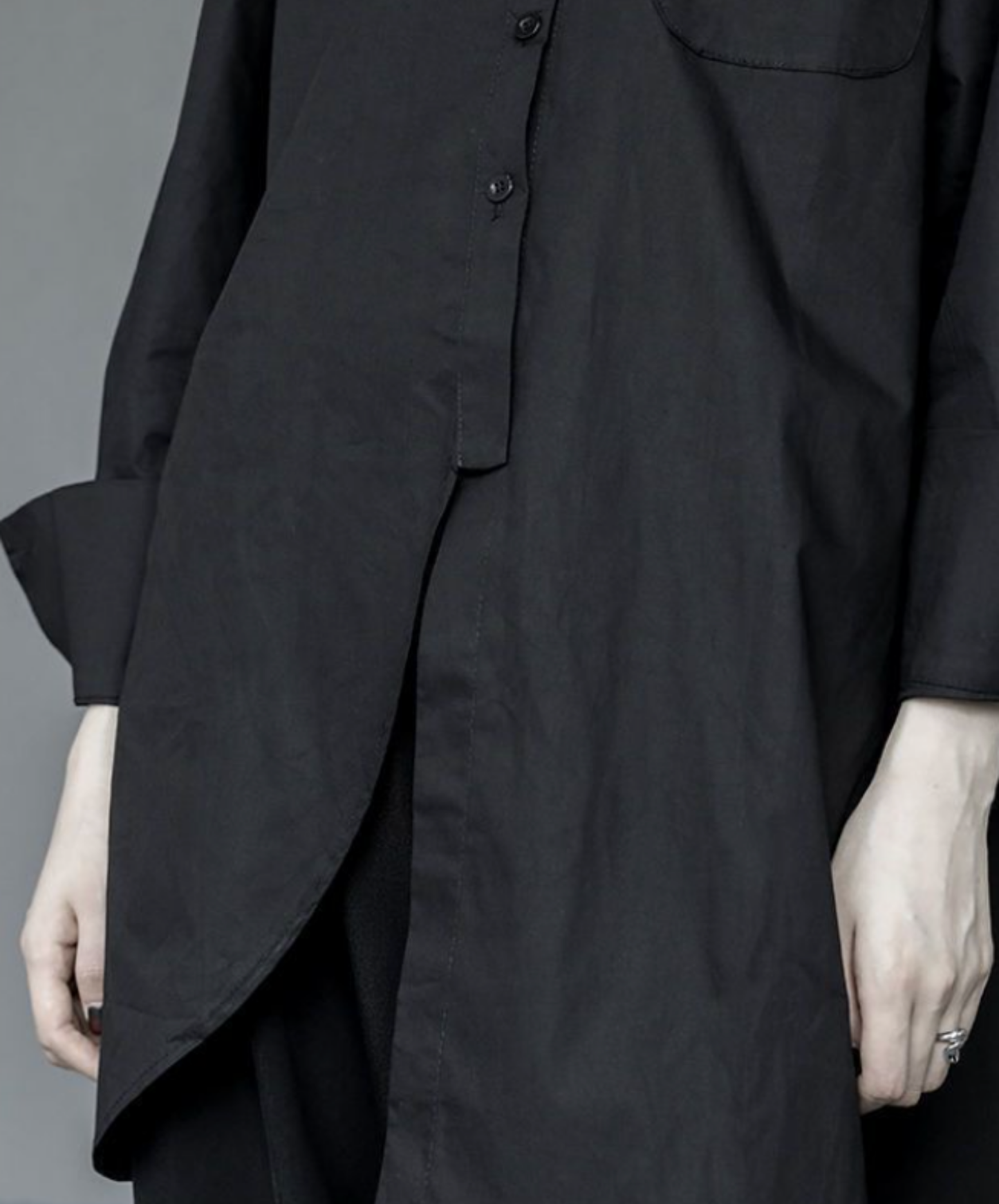 dark Irregular button slits shirt EN2854