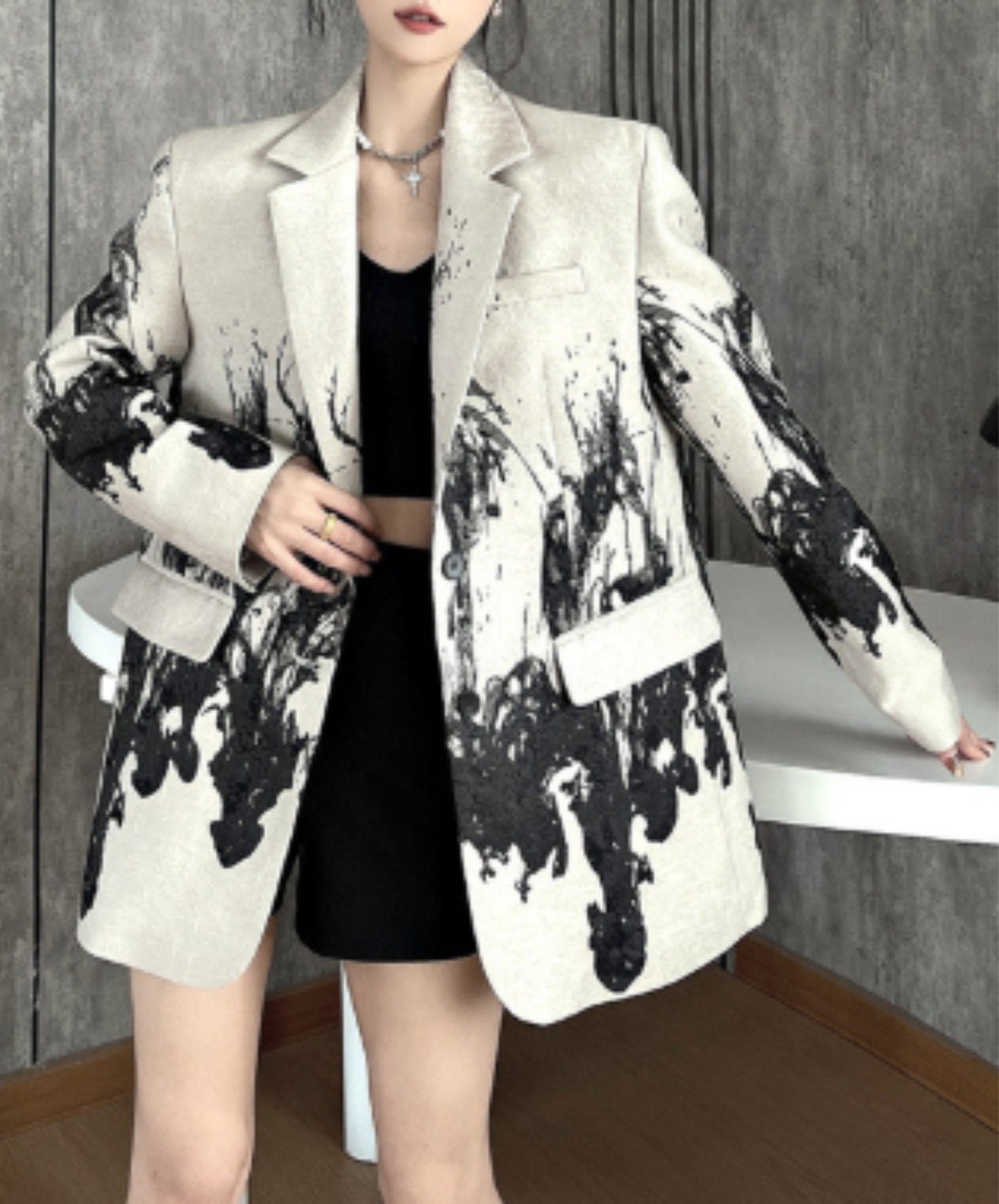 ink painting pattern hard jacket EN3091