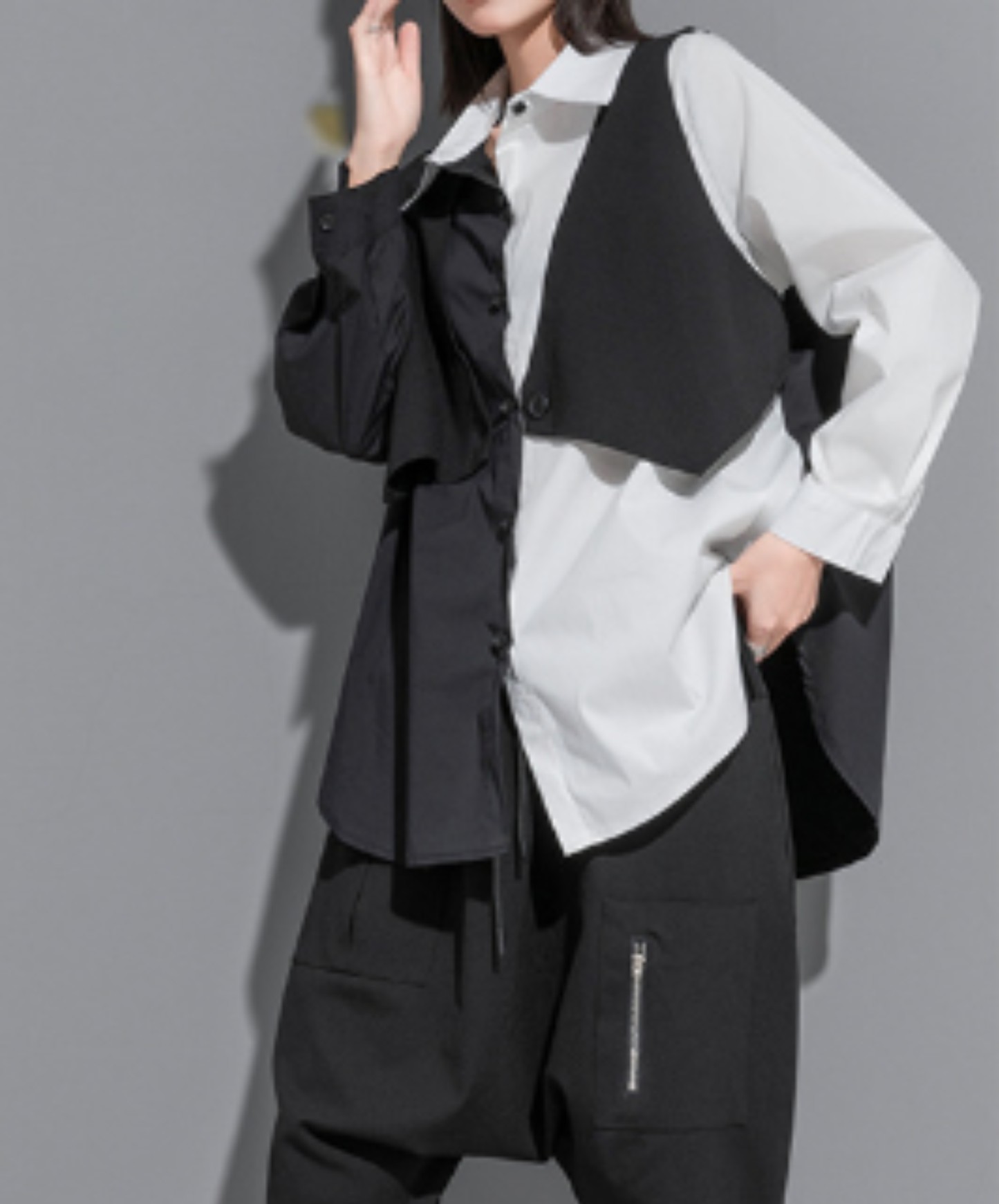 Includes a faux-layered vest shirt EN3118