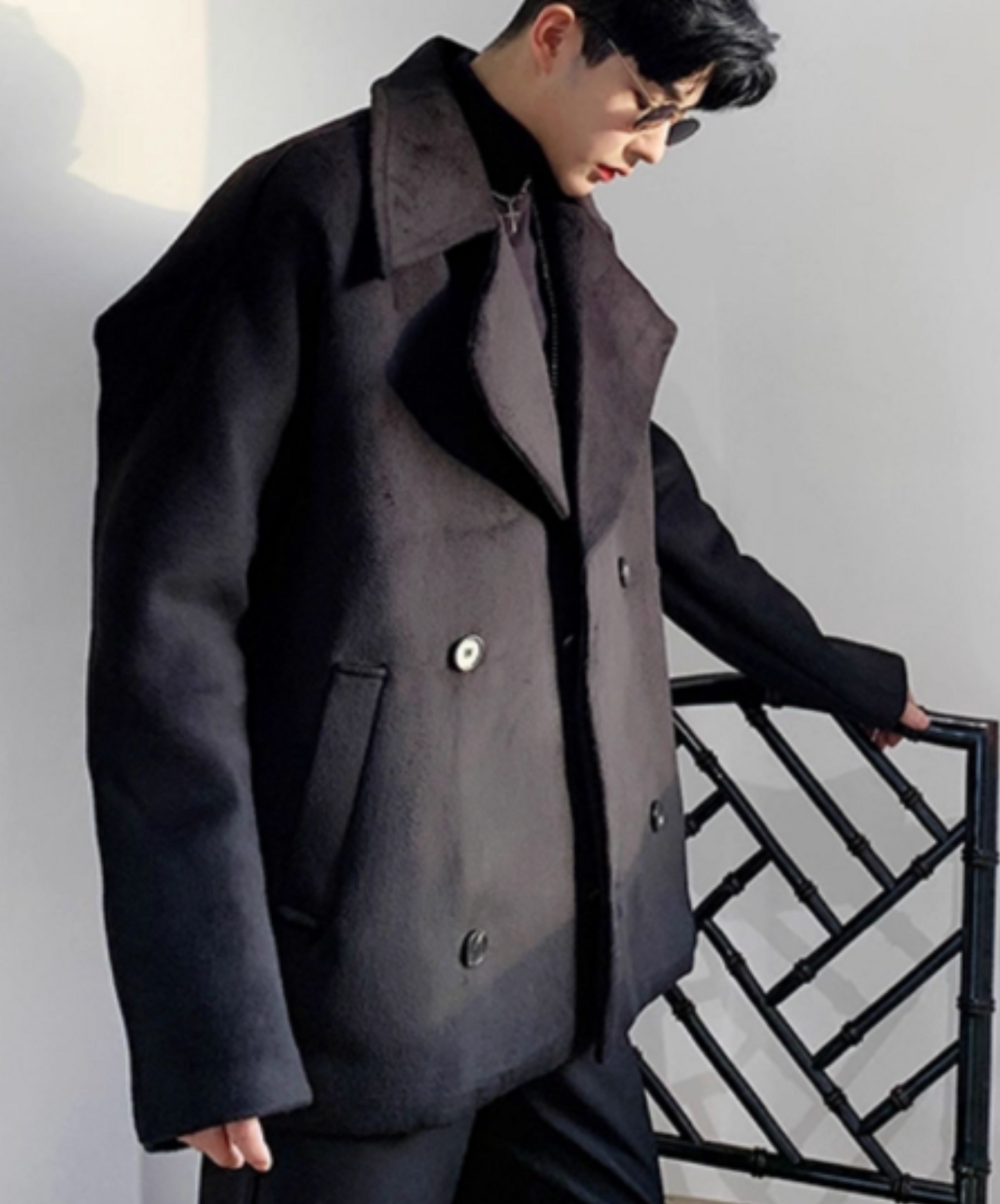 dark double-breasted with lapels jacket EN2528