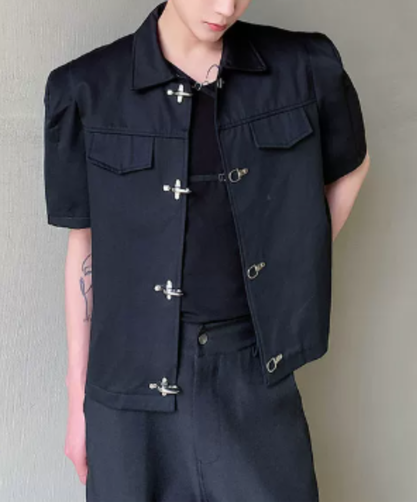 airplane button slim shirt EN2899
