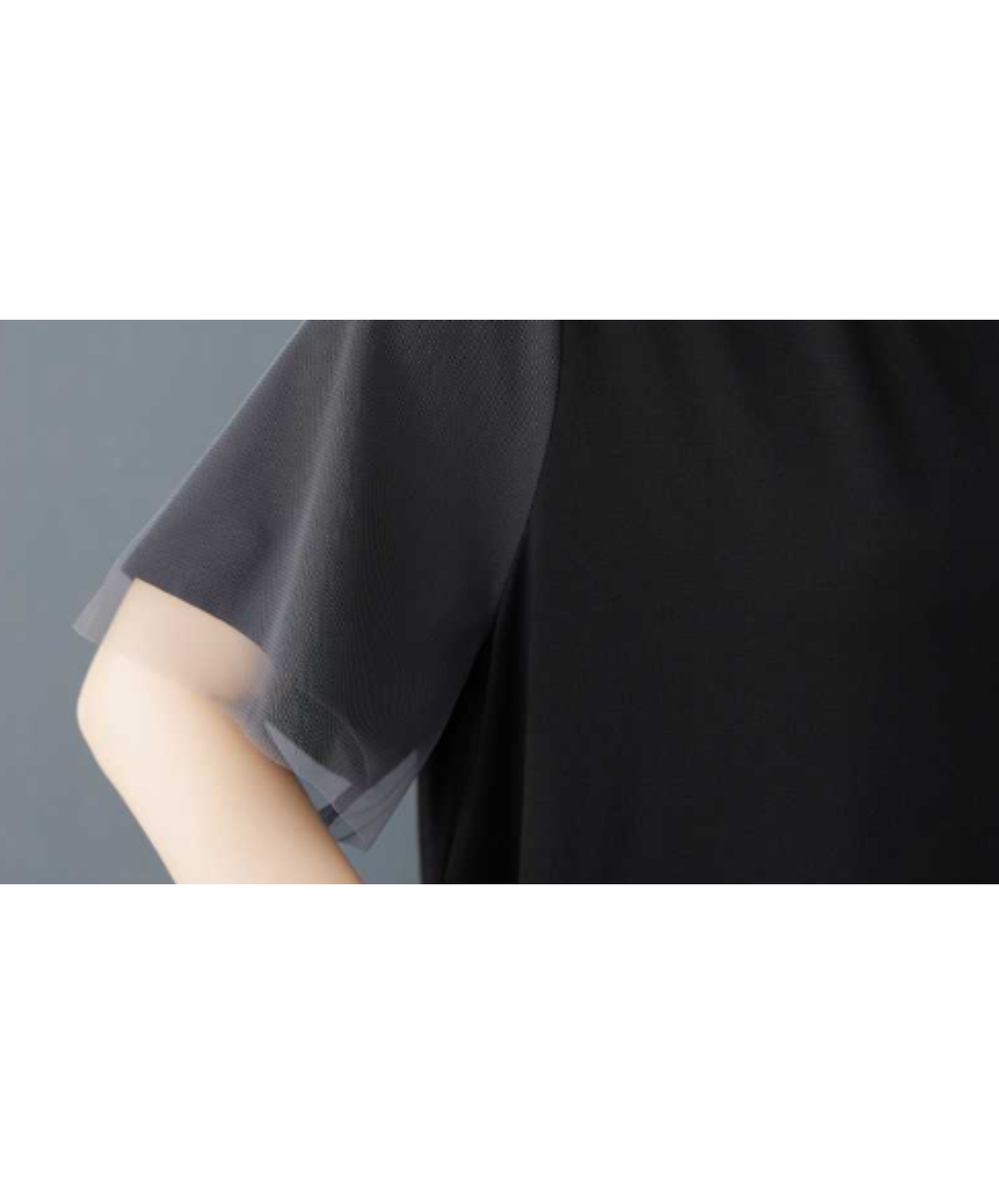 asymmetrical mesh patchwork design t-shirt EN3045