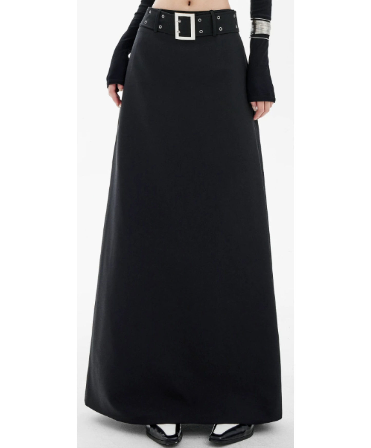 waist-defining grommet belt skirt EN3147