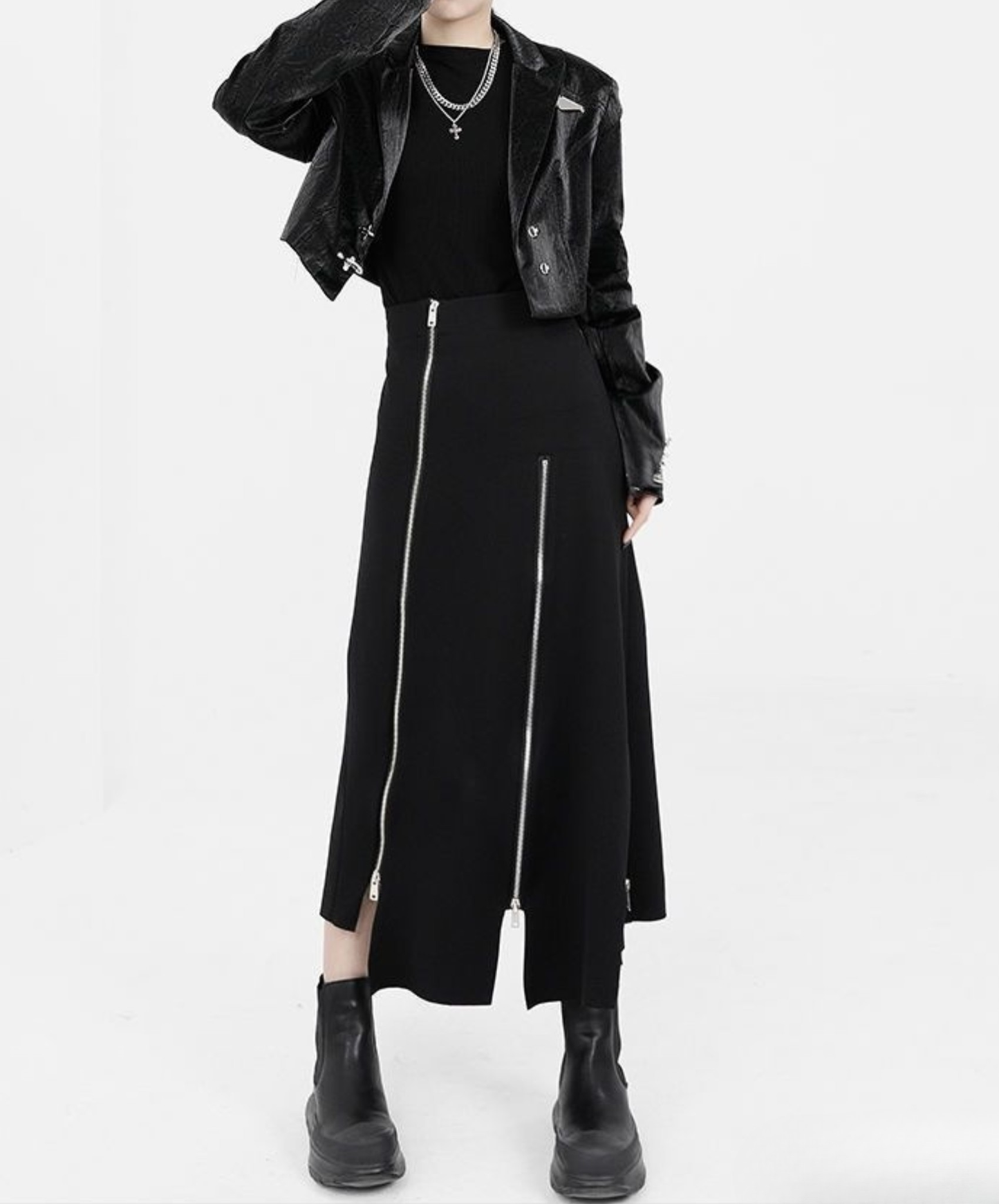 high waist irregular cutting skirt EN2372