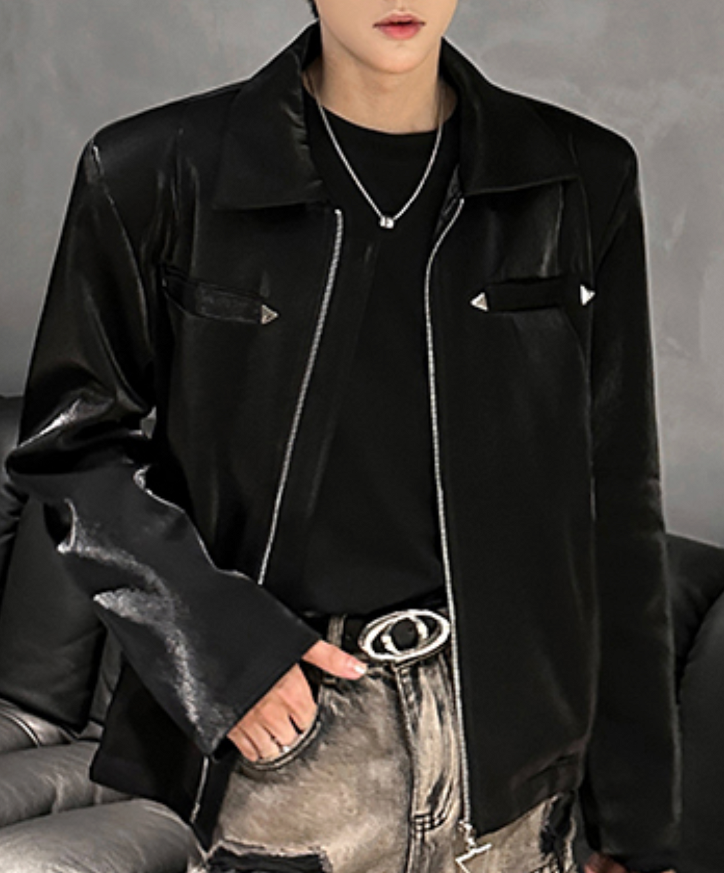 triangle charm zipper jacket EN2473